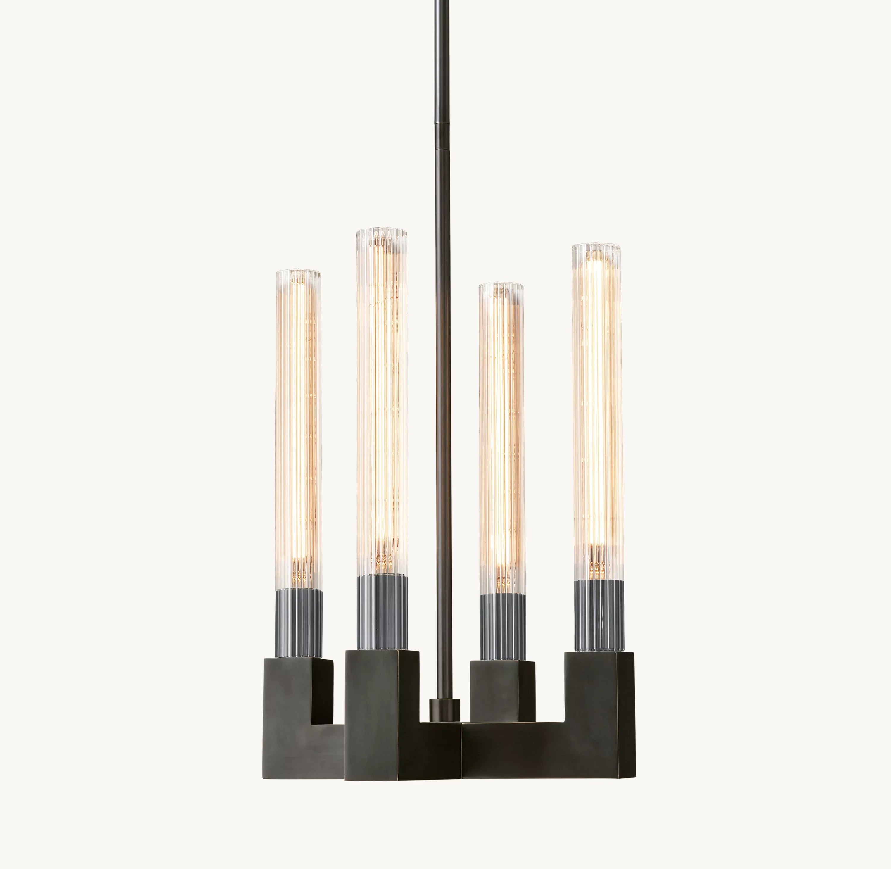 Fluted-Glass Candlestick Pendant Light - Cannele