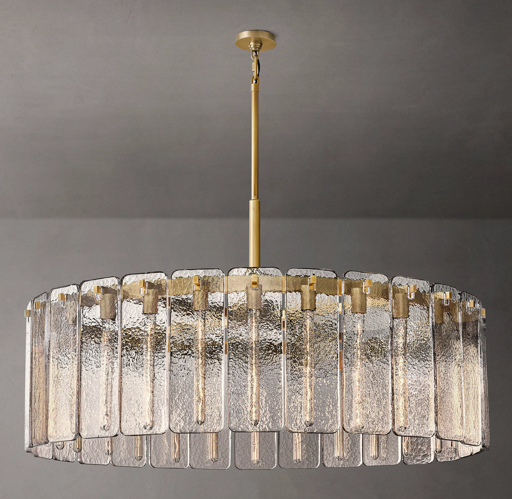 48 Inch Textured Glass Round Chandelier - Calamette