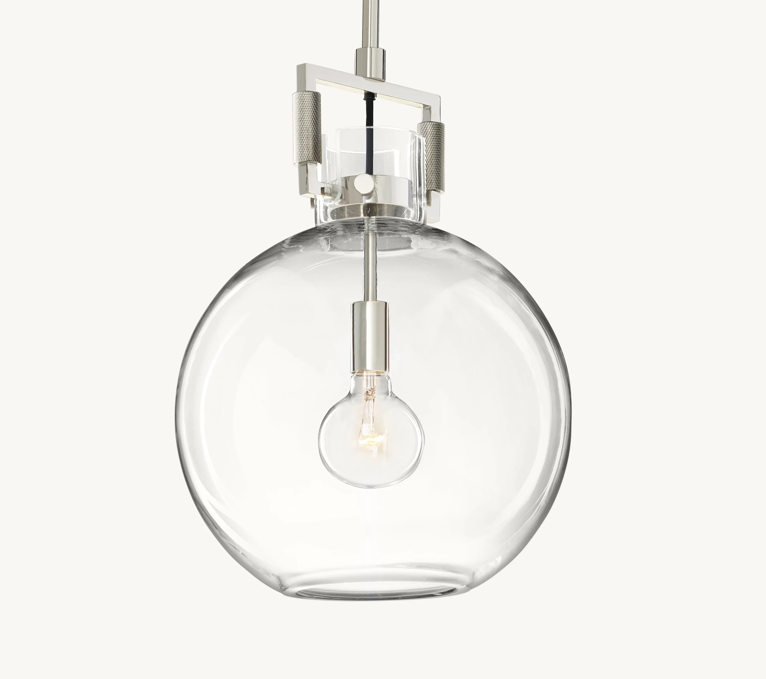 18 Inch Clear Glass Globe Pendant Light - Machinist