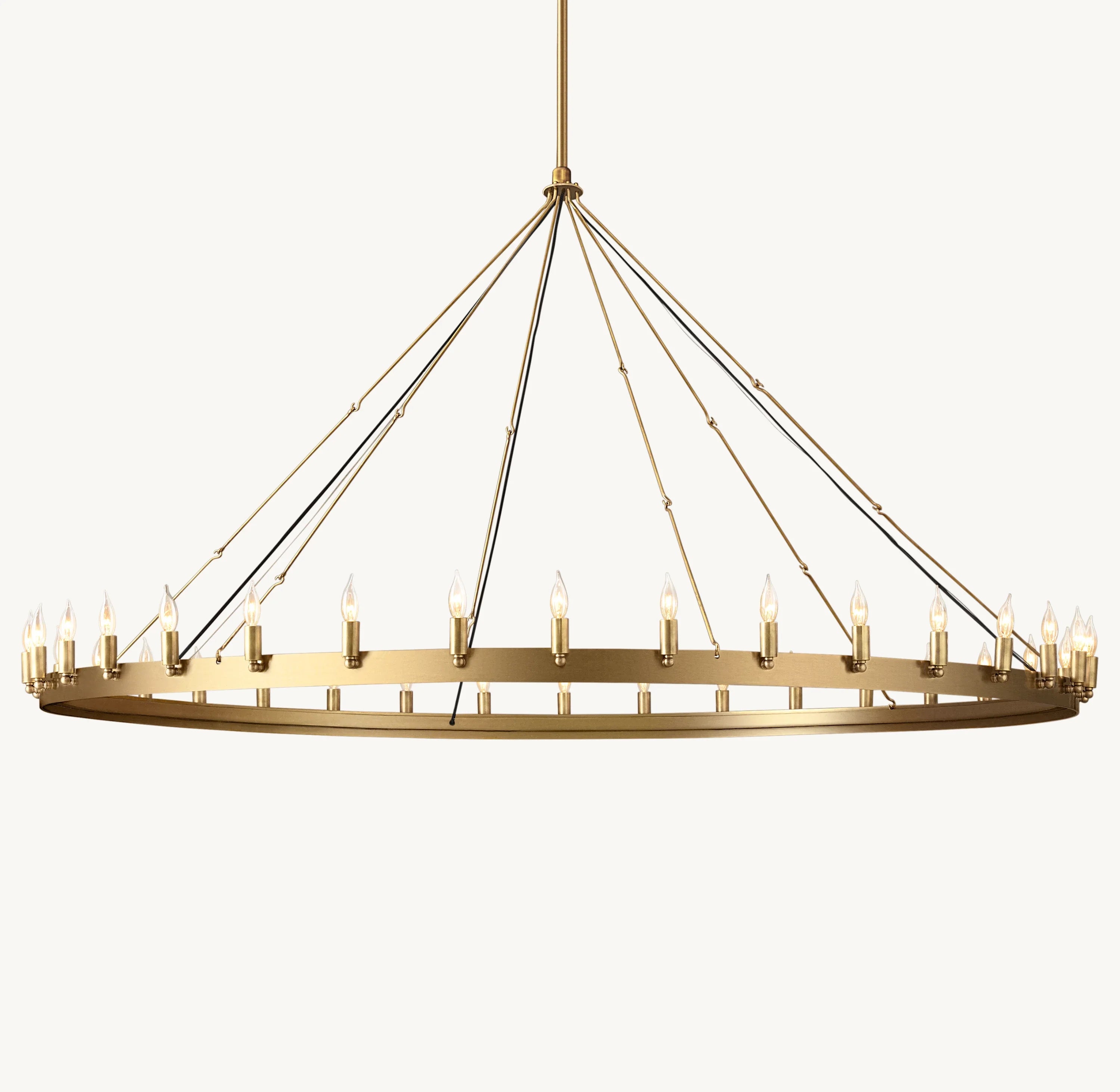 72 Inch Vintage Filament Bent Tip Candle Round Chandelier - Camino