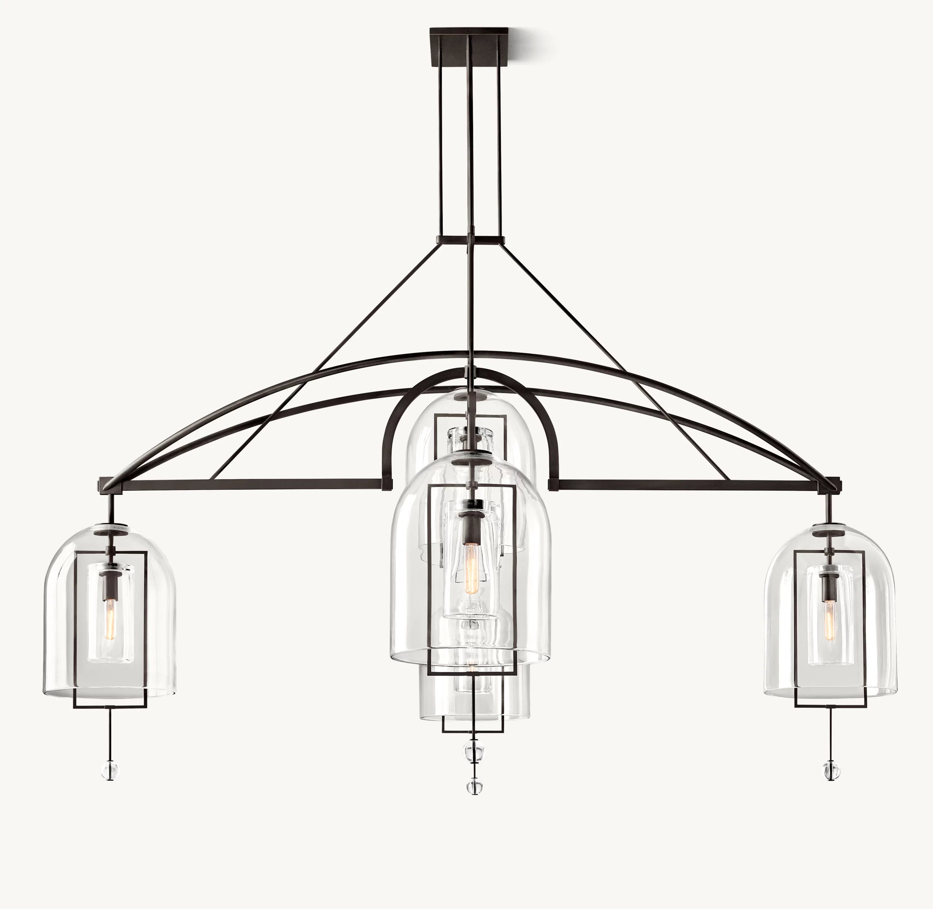 61 Inch Bell Glass Chandelier - Fulcrum