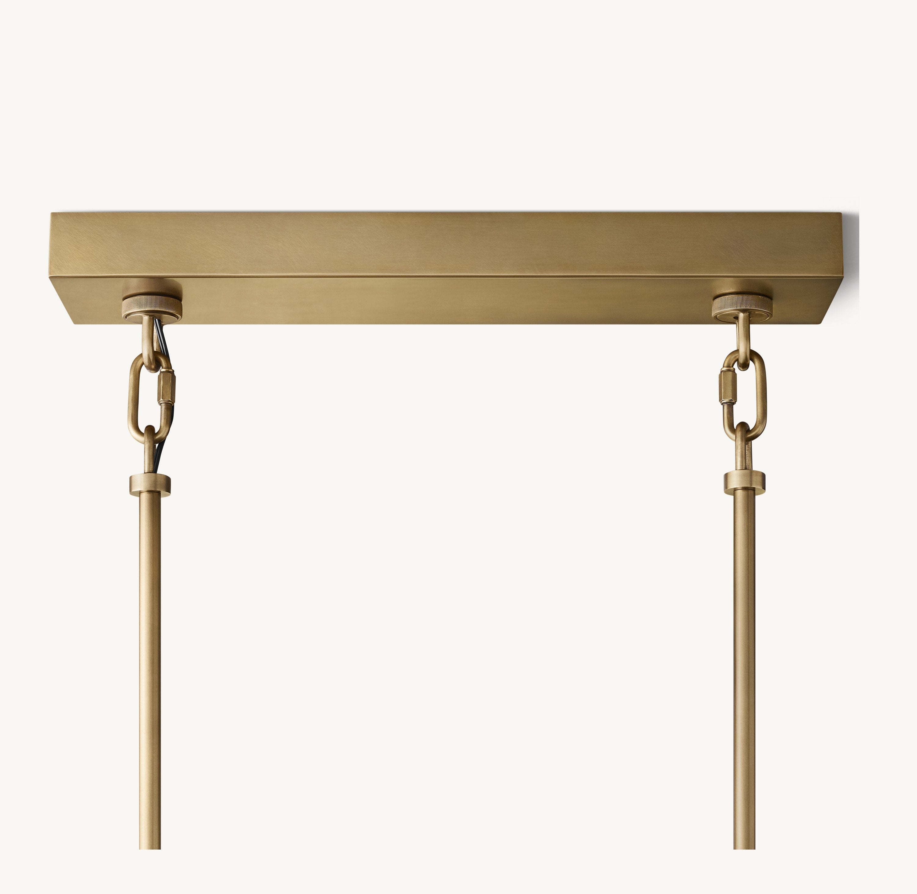 59 Inch Ribbed Smoked Glass Rectangular Chandelier - Sirene