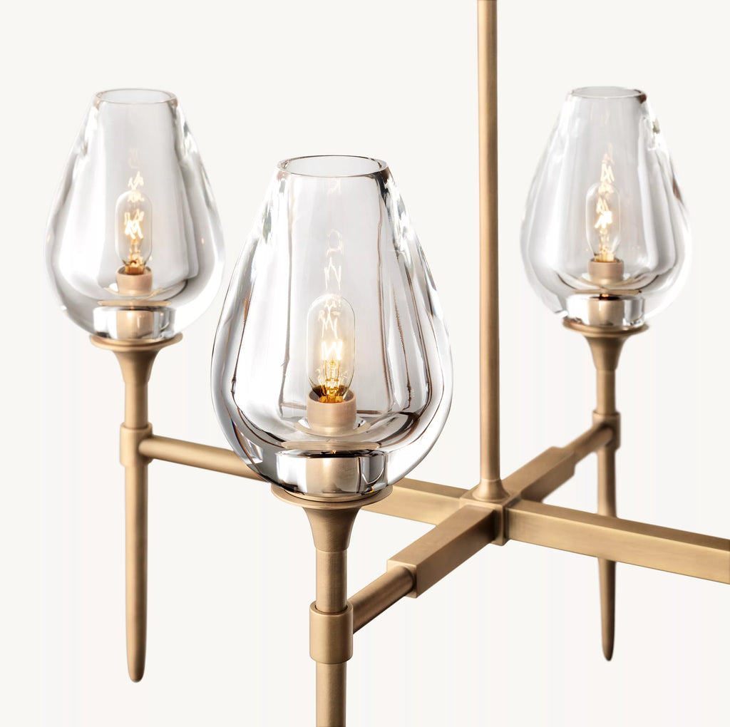 52 Inch Torchiere Crystal Linear Chandelier - Tulip