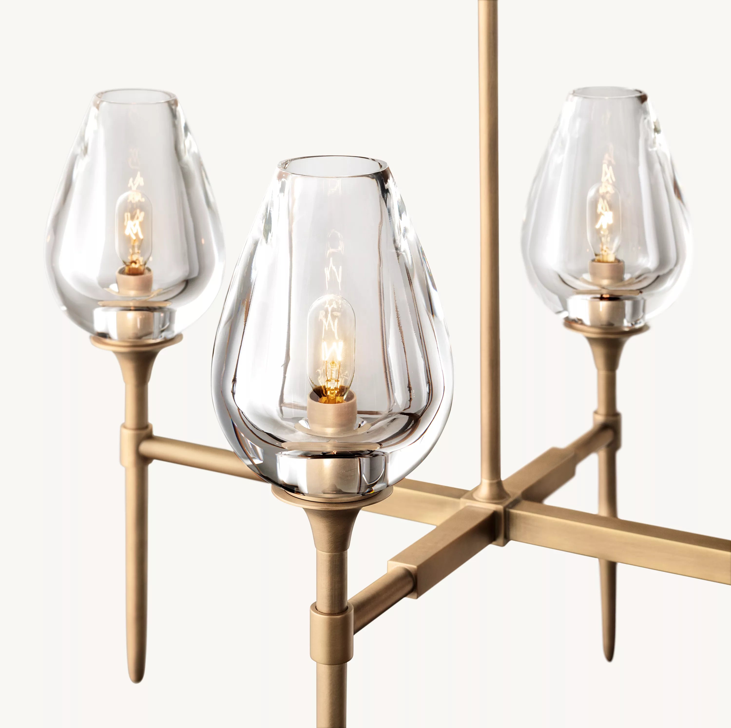 52 Inch Torchiere Crystal Linear Chandelier - Tulip