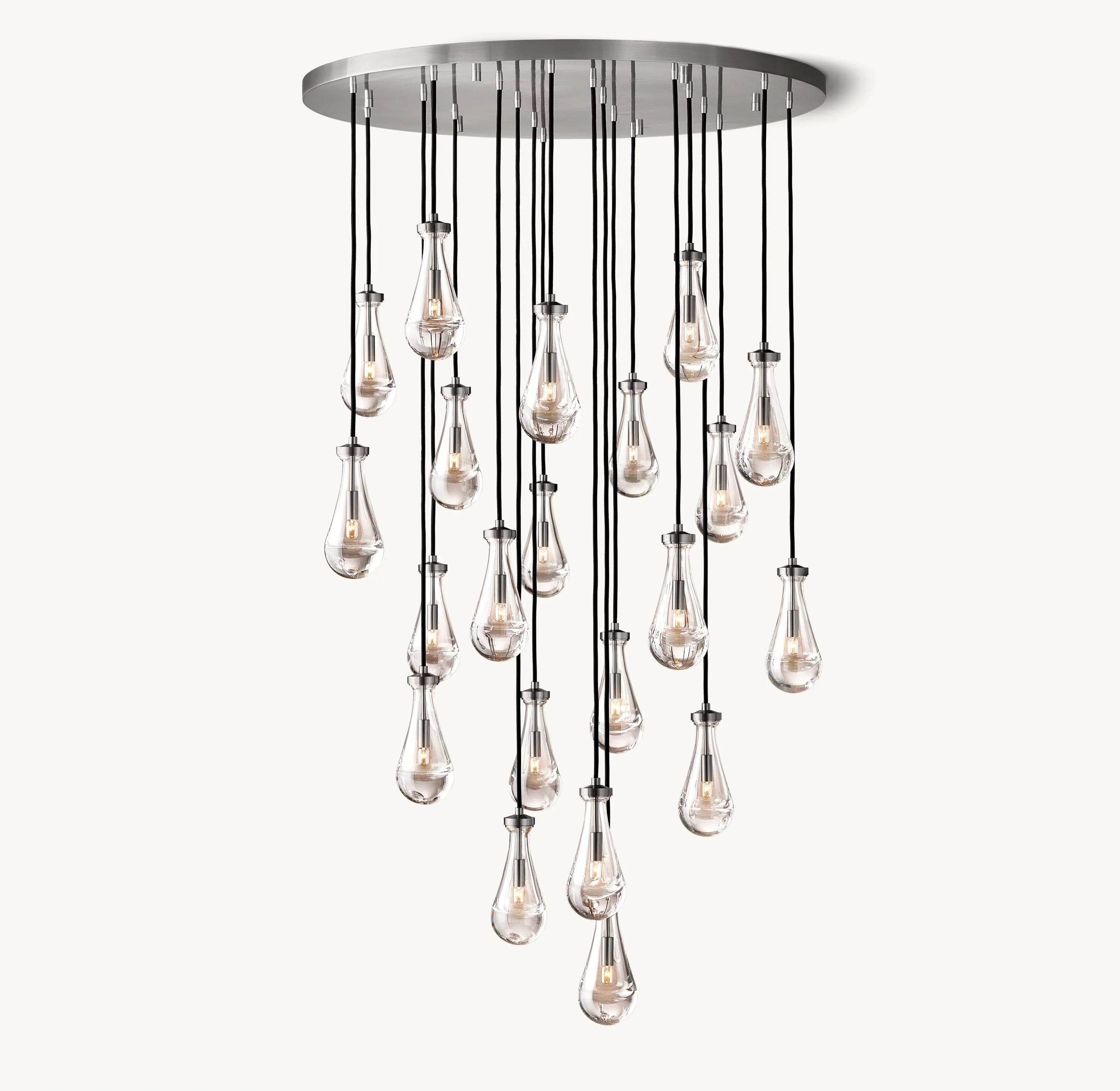 47 Inch Raindrop Glass Round Chandelier – Ava