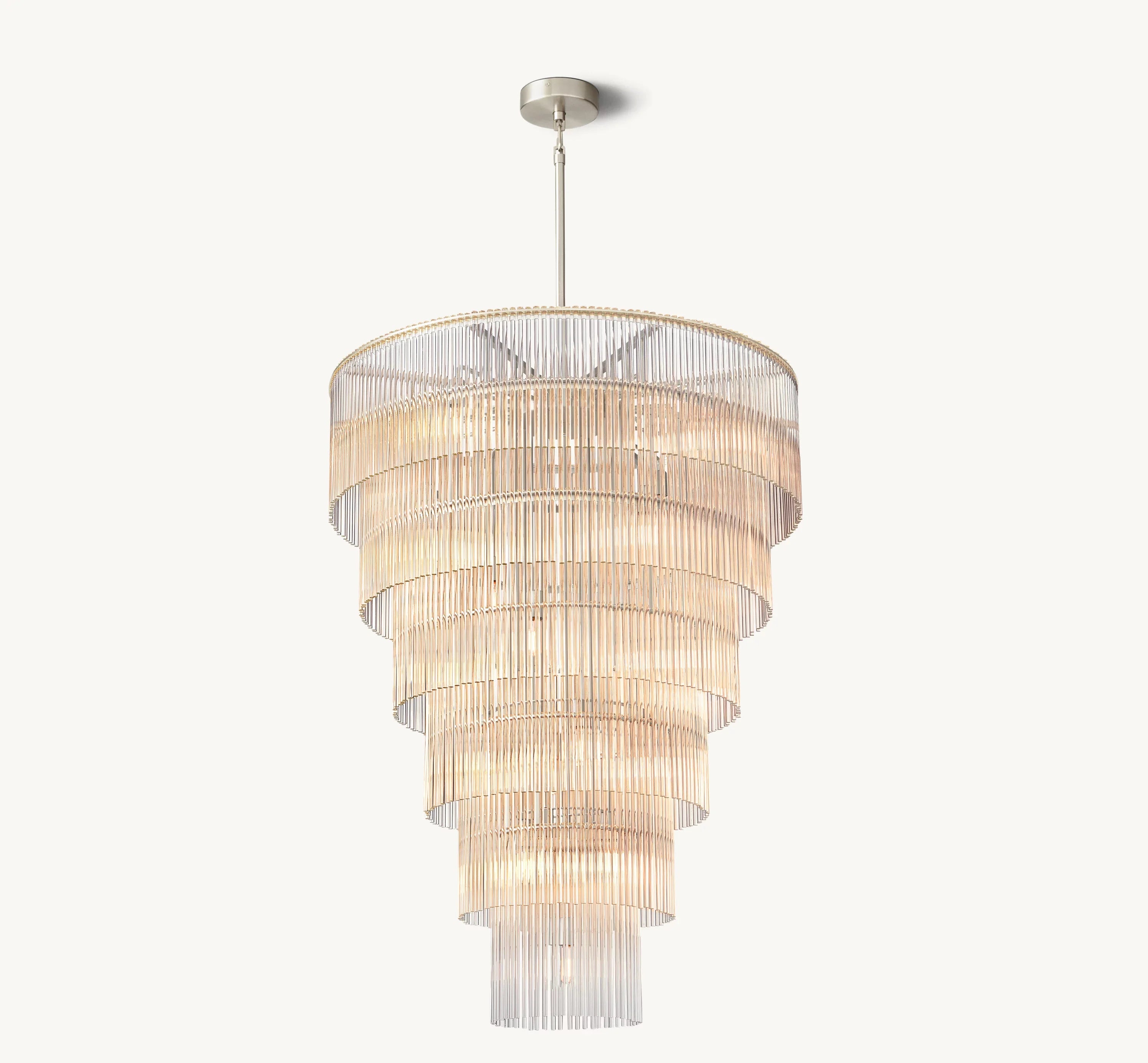 36 Inch Crystal Rod Tiered Chandelier - Amadeo