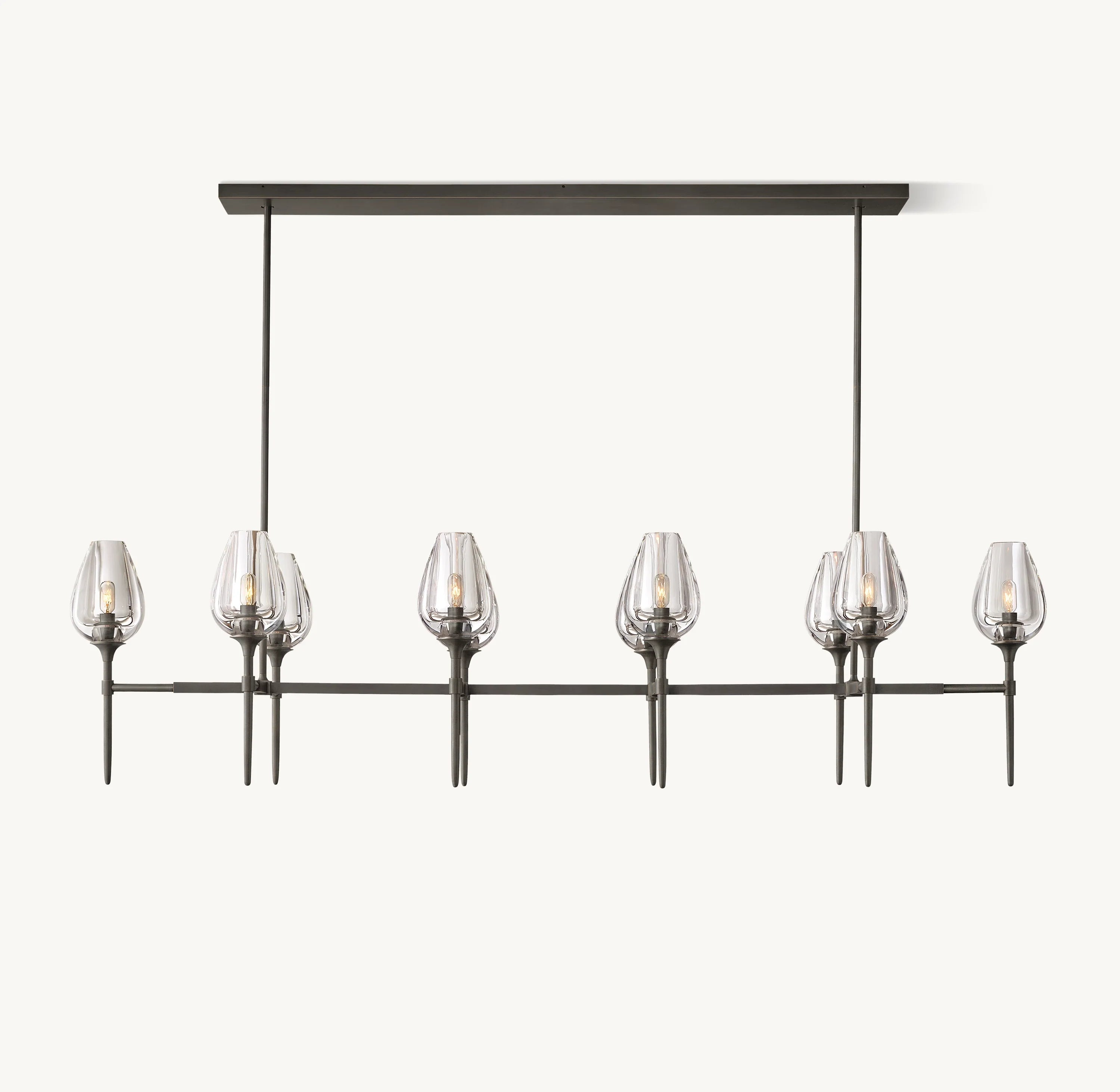 65 Inch Torchiere Crystal Linear Chandelier - Tulip