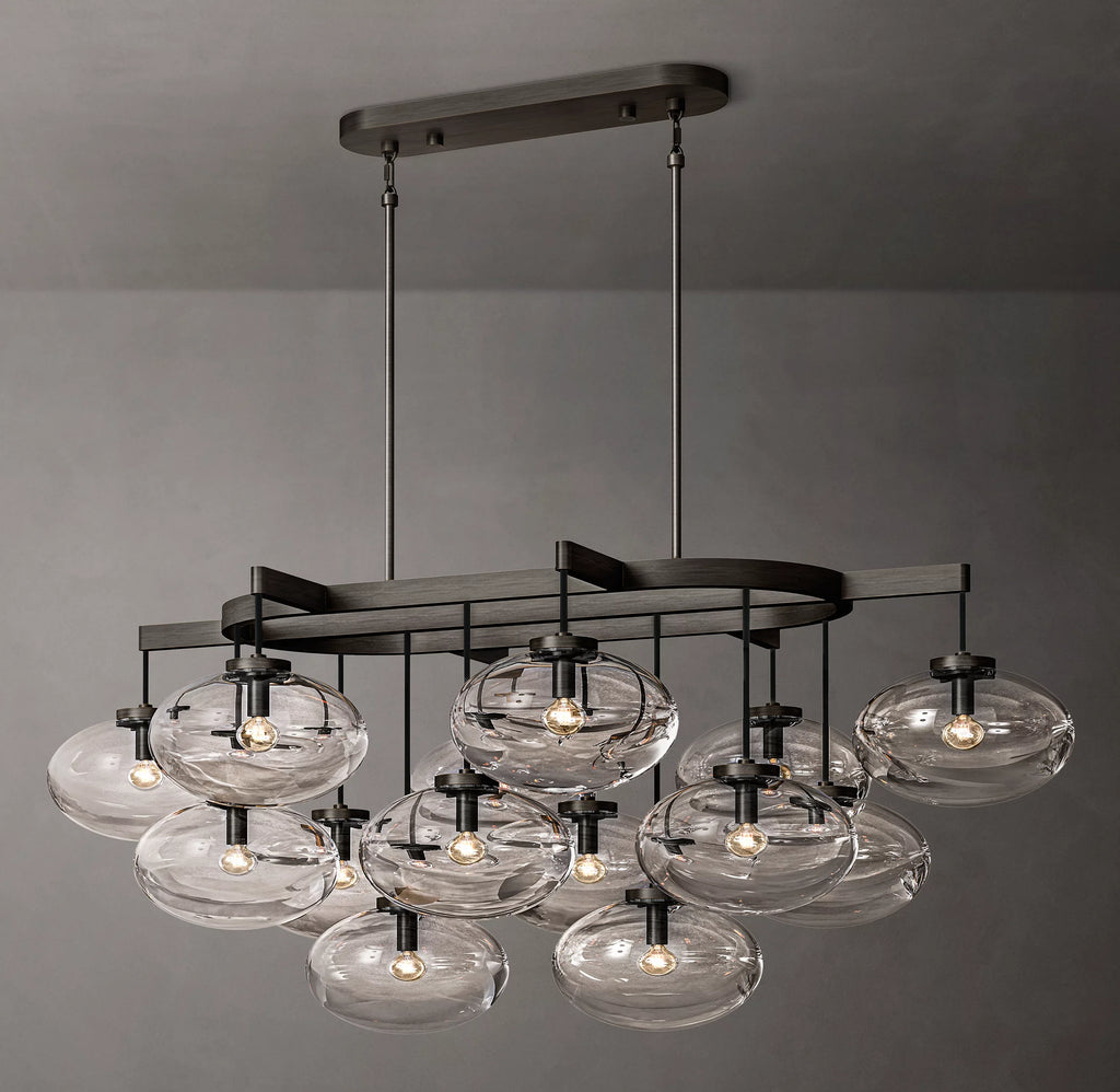 54 Inch Glass Bubble Oval Chandelier - Cabrette