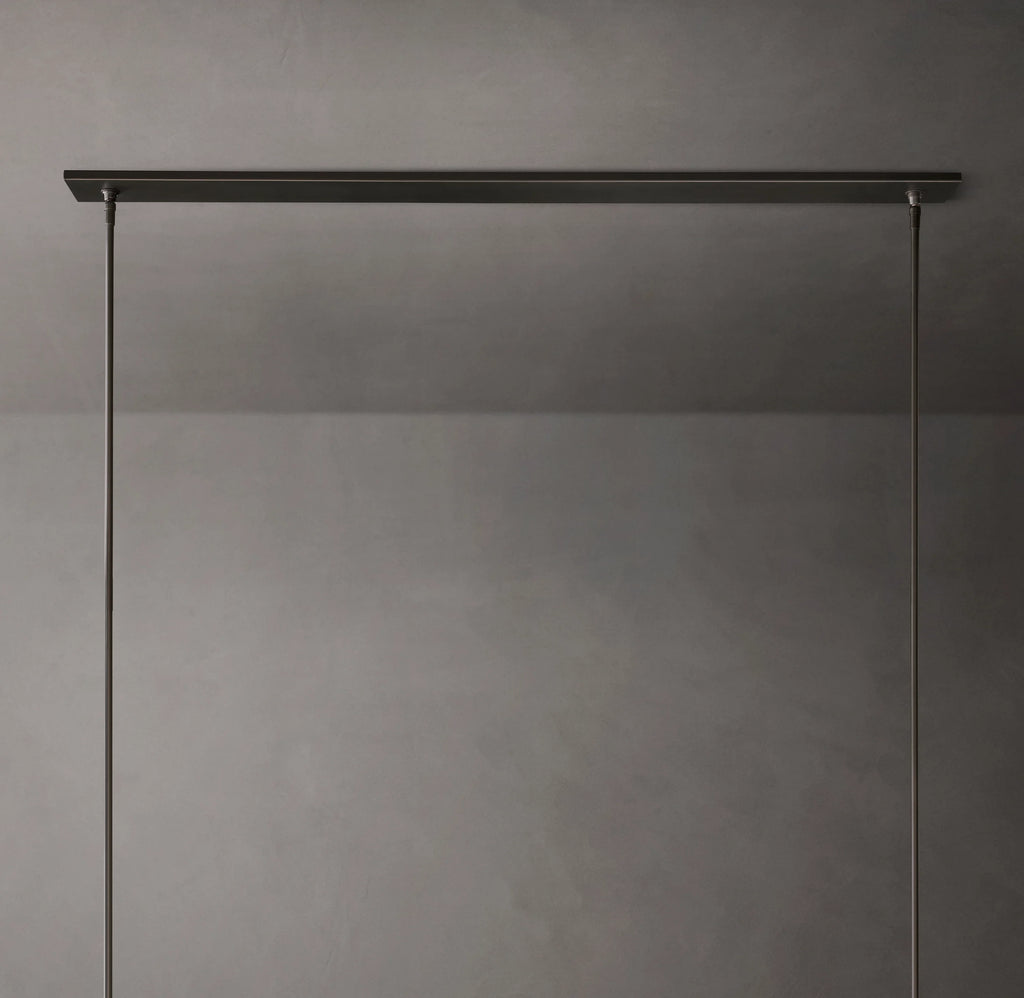 54 Inch Cylindrical Milk Glass Linear Chandelier - Ravelle