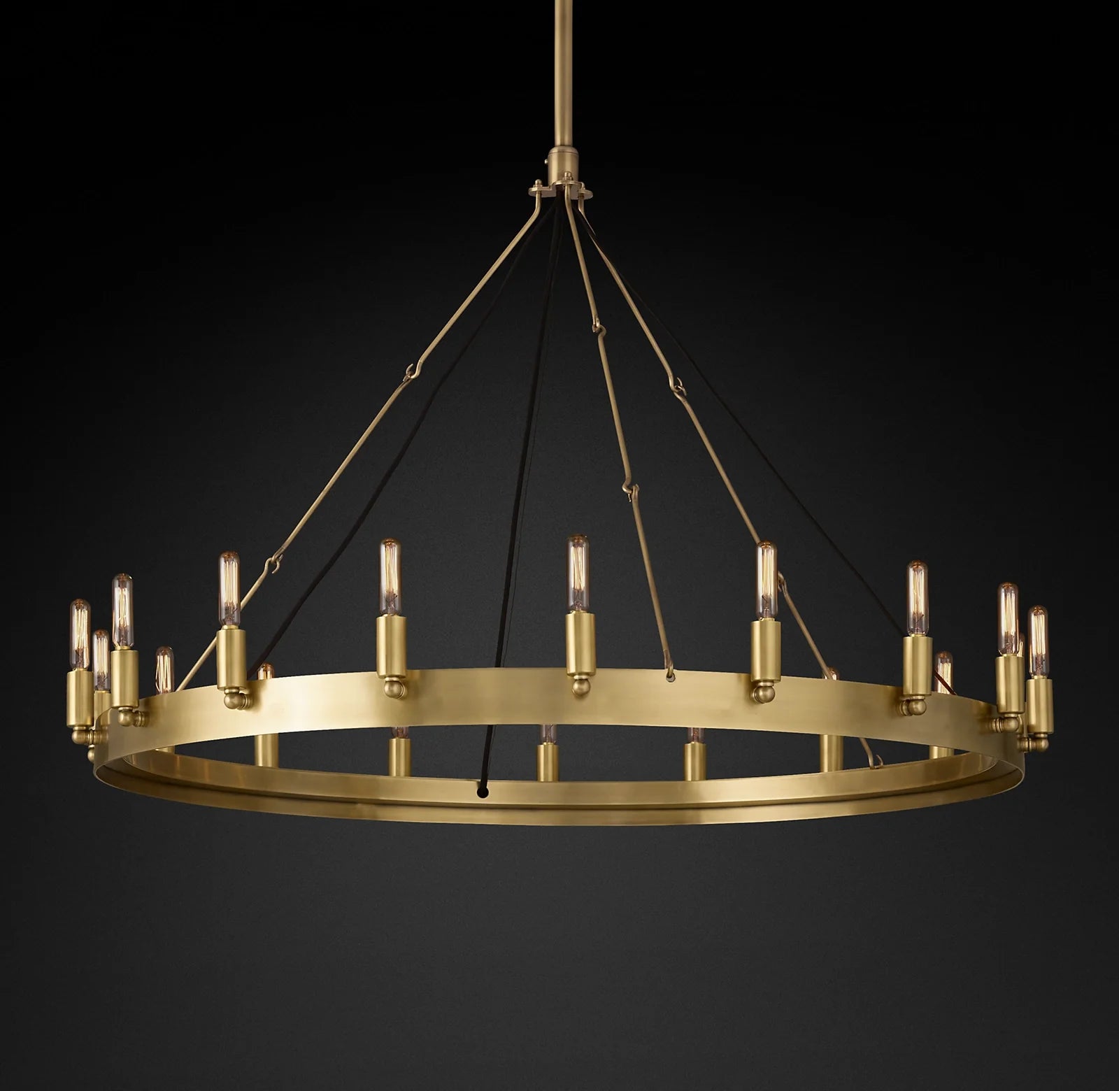 38 Inch Vintage Filament Tube Candle Round Chandelier - Camino