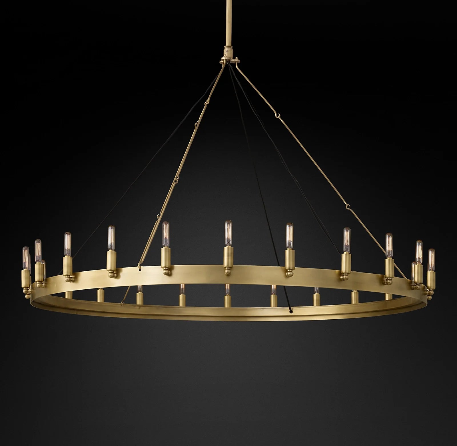 50 Inch Vintage Filament Tube Candle Round Chandelier - Camino