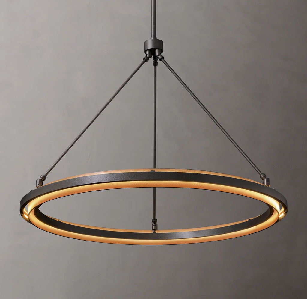 36 Inch Forged Iron Ring LED Chandelier - Peralta
