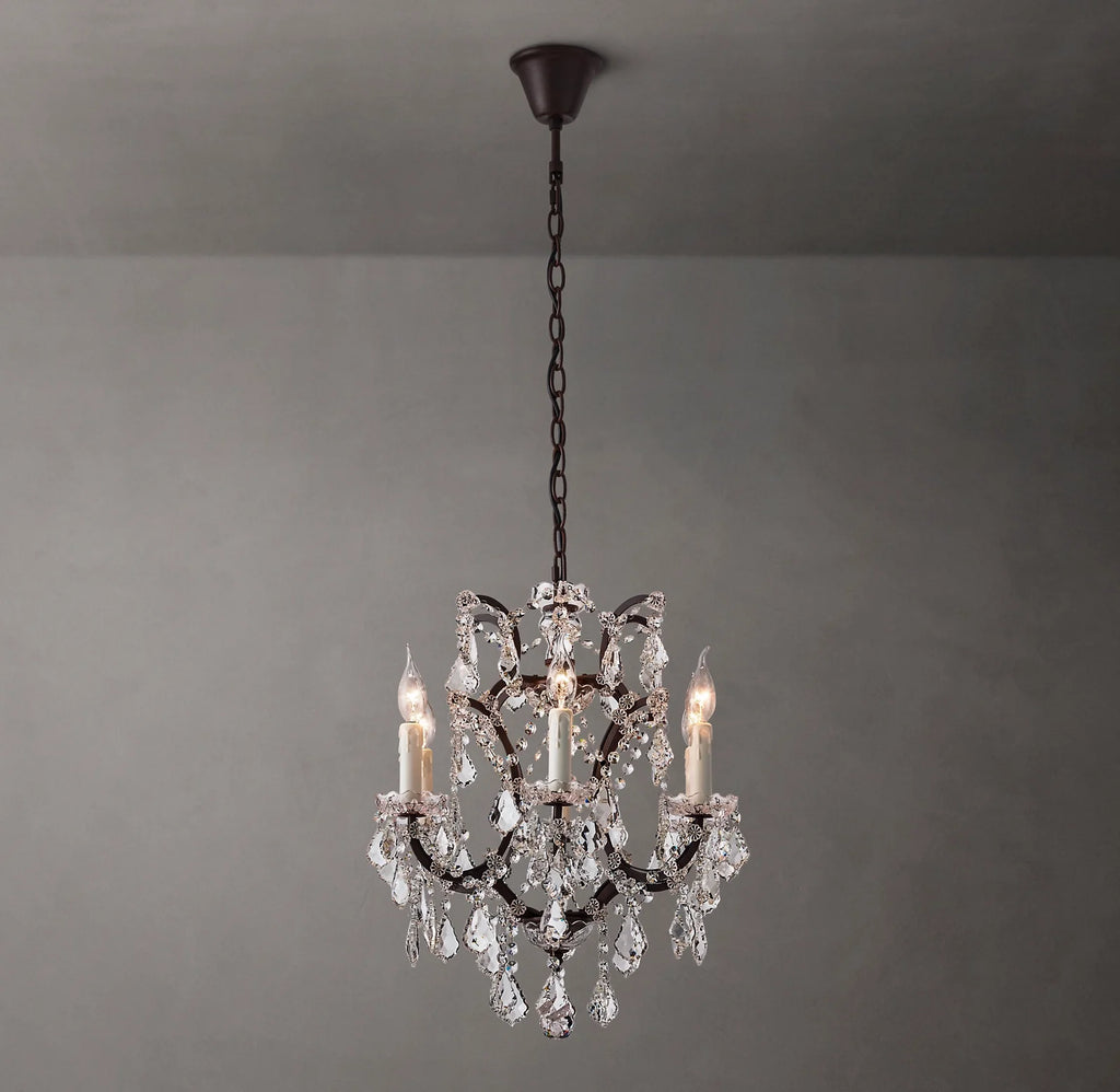 18 Inch Candelabra Crystal Chandelier - Rococo