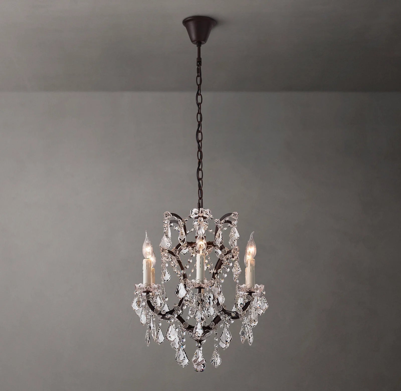 18 Inch Candelabra Crystal Chandelier - Rococo