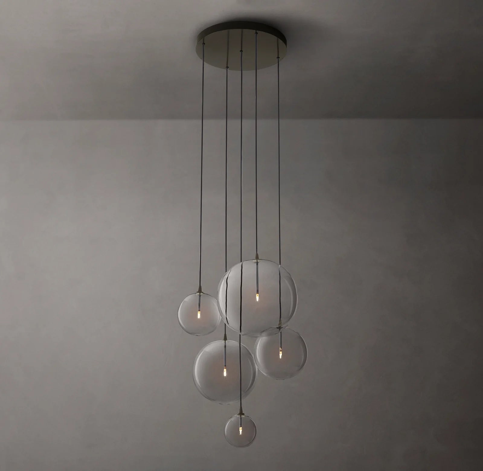28 Inch Blown Glass Globe Cluster Chandelier - Mobile