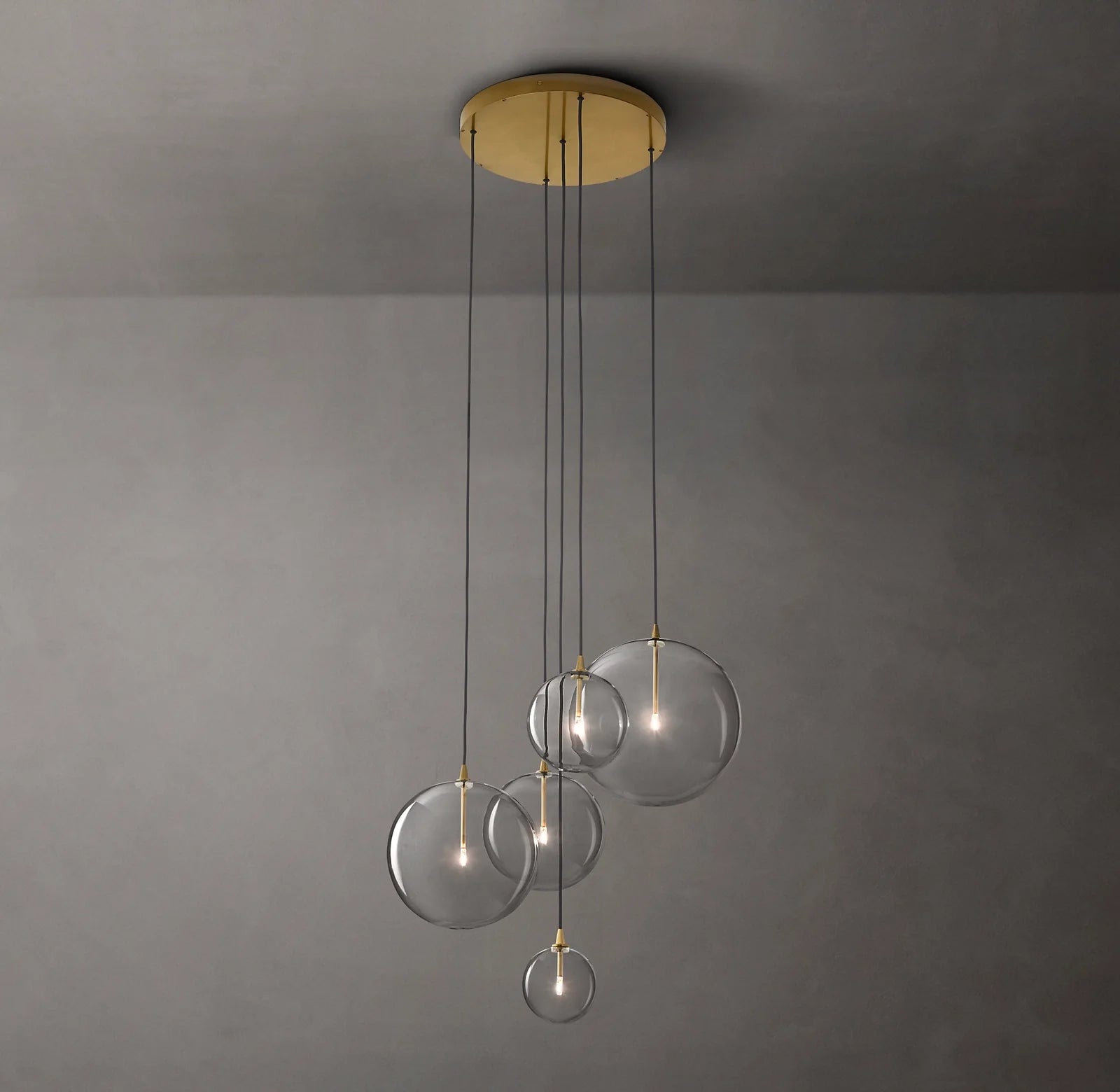 28 Inch Blown Glass Globe Cluster Chandelier - Mobile