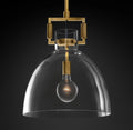 14 Inch Clear Glass Dome Pendant Light - Machinist