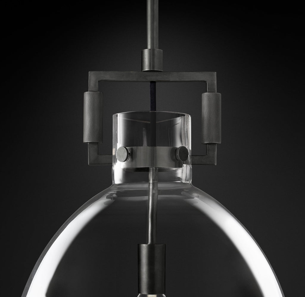 14 Inch Clear Glass Dome Pendant Light - Machinist