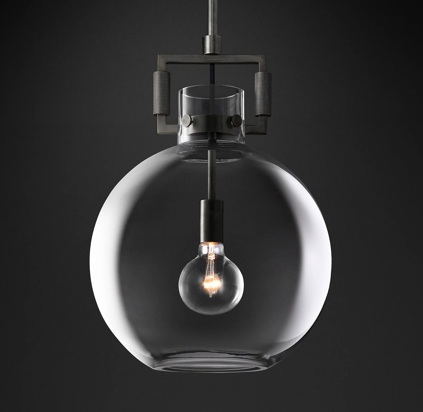 14 Inch Clear Glass Globe Pendant Light - Machinist