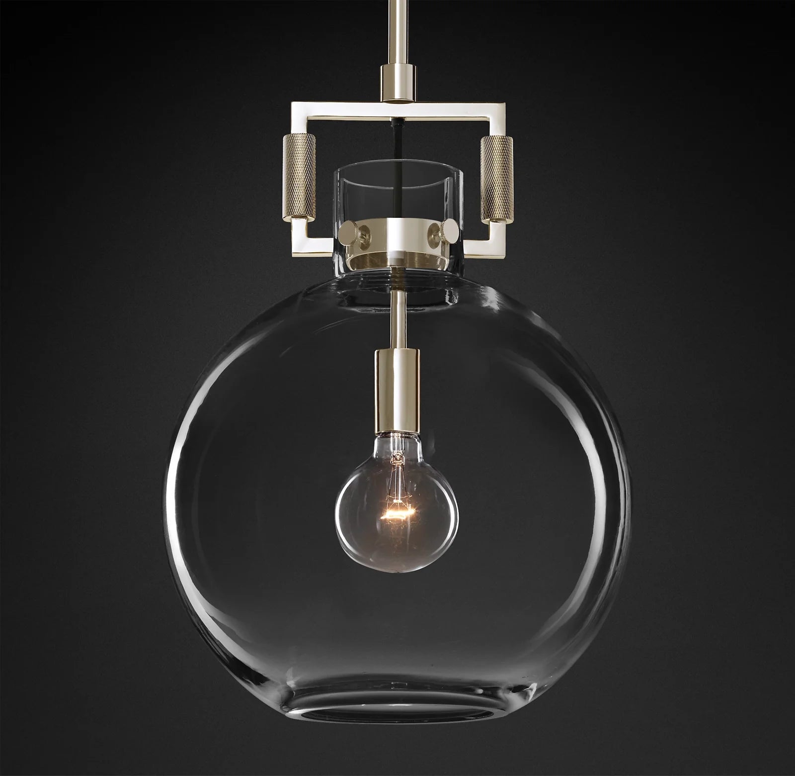 14 Inch Clear Glass Globe Pendant Light - Machinist