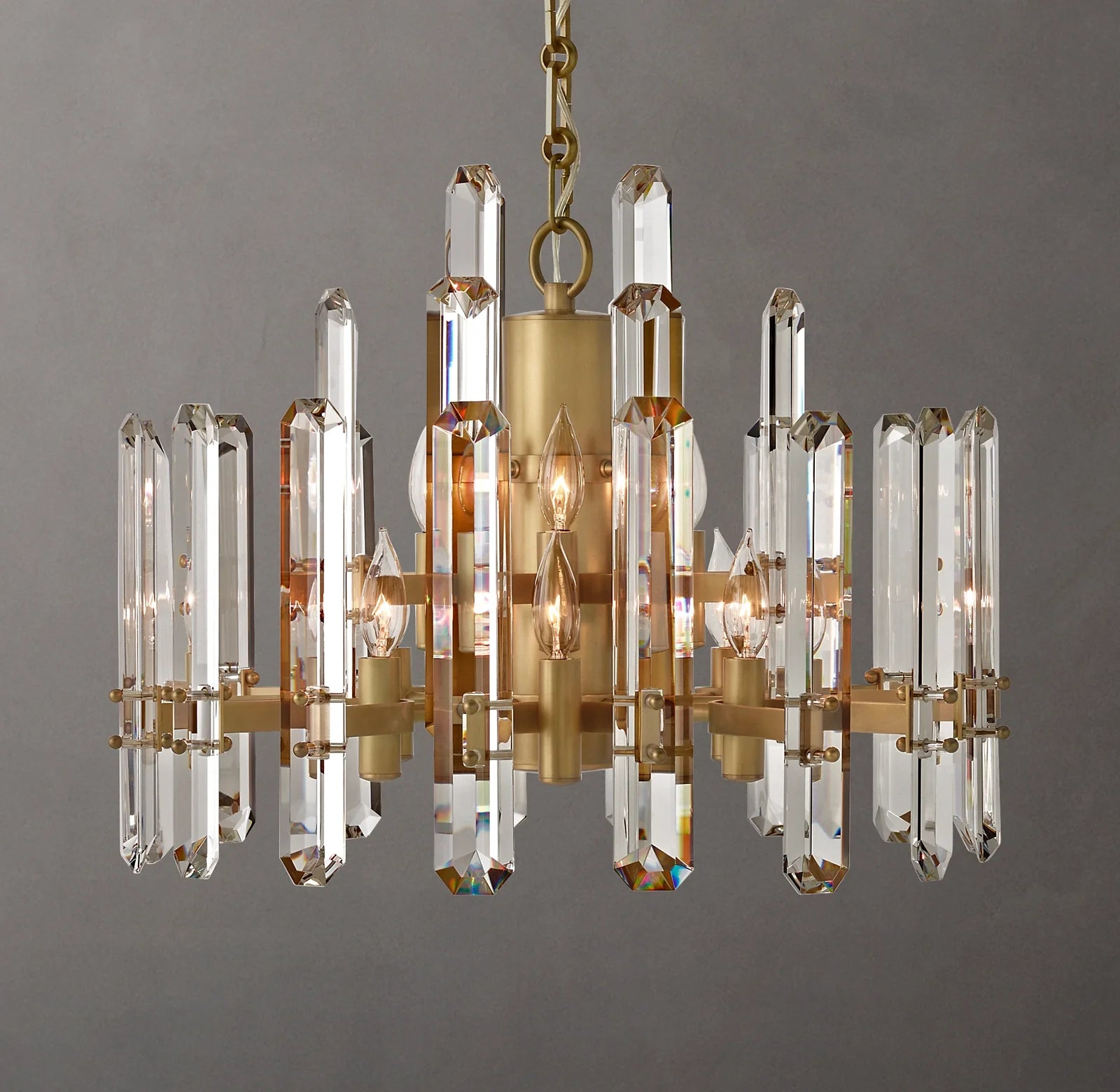 24 Inch Candelabra Crystal Chandelier - Bonnington