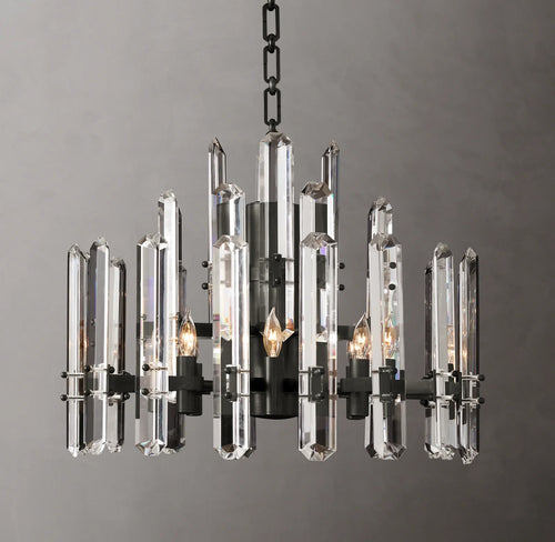 24 Inch Candelabra Crystal Chandelier - Bonnington
