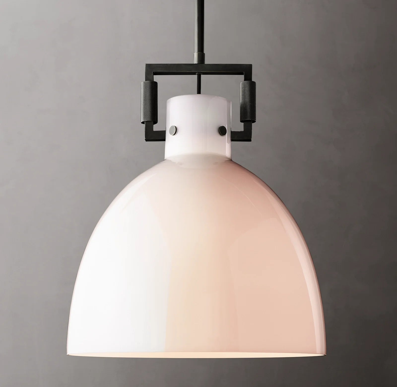 18 Inch Milk Glass Dome Pendant Light - Machinist