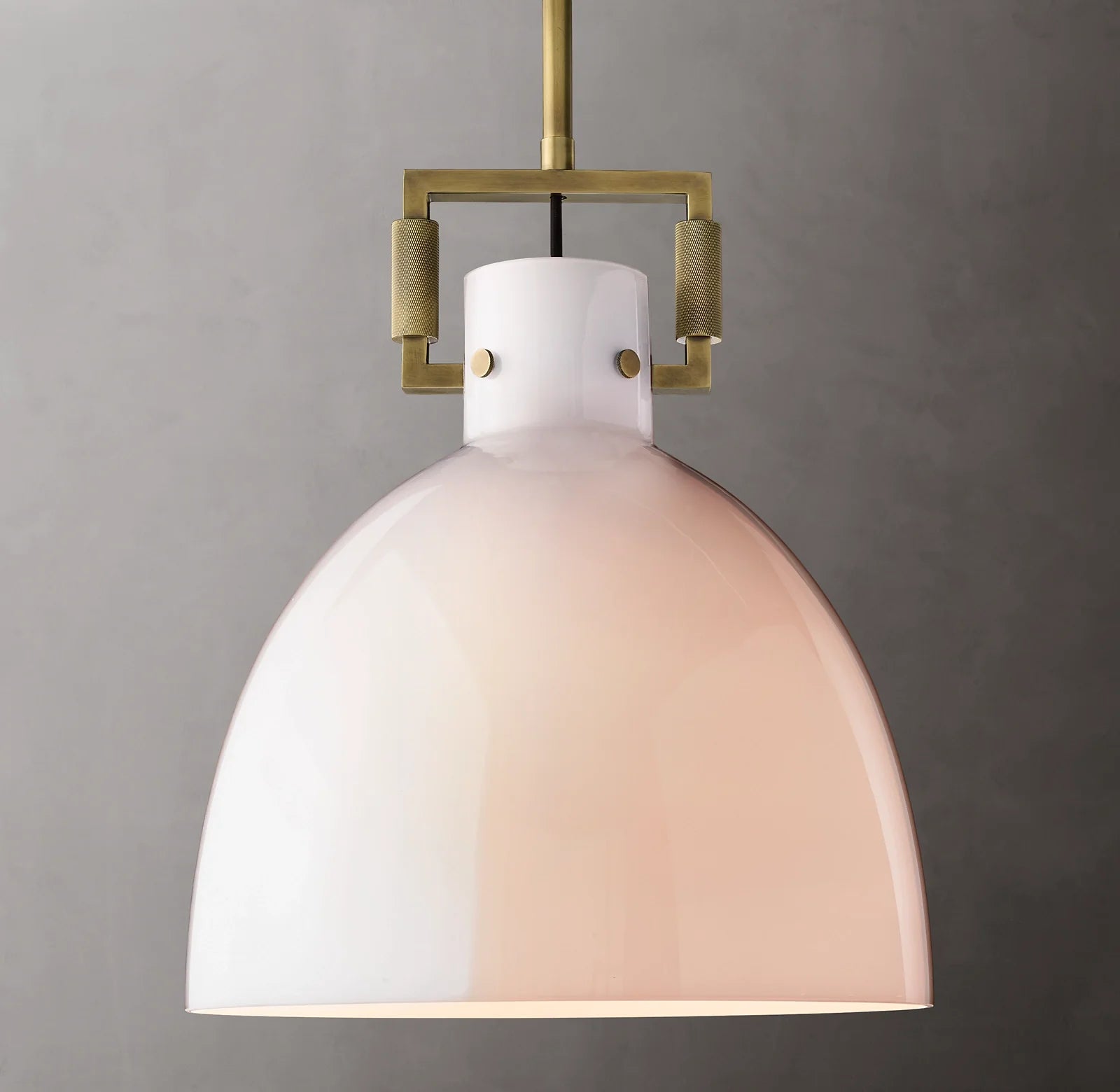 18 Inch Milk Glass Dome Pendant Light - Machinist