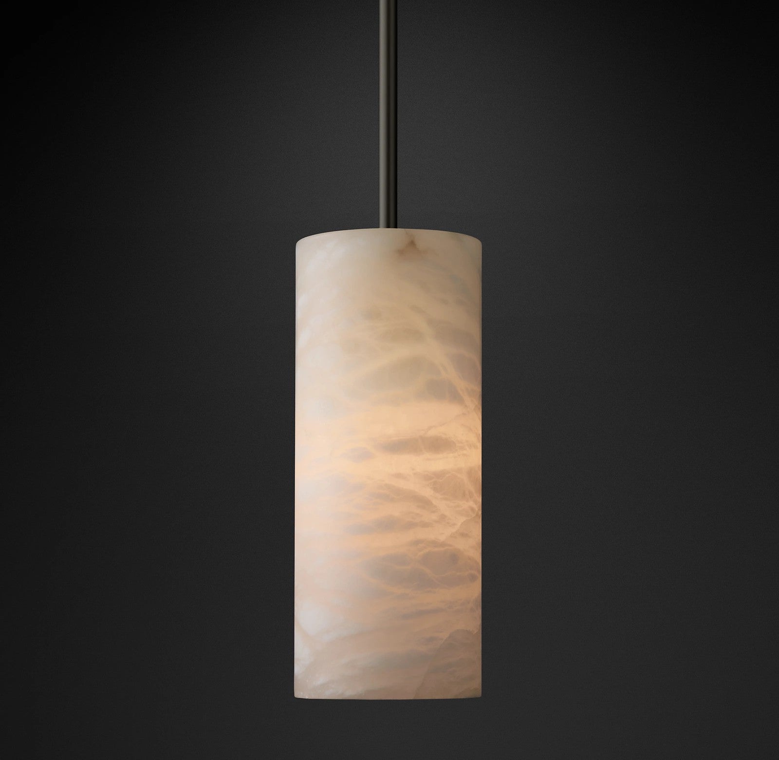 5 Inch Hand-carved Alabaster Cylinder Pendant Light - Celestial