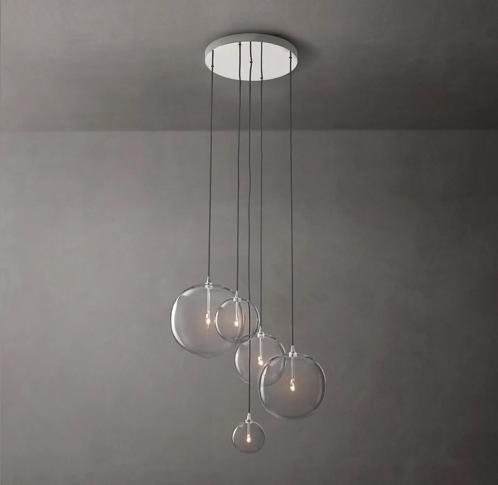 28 Inch Blown Glass Globe Cluster Chandelier - Mobile