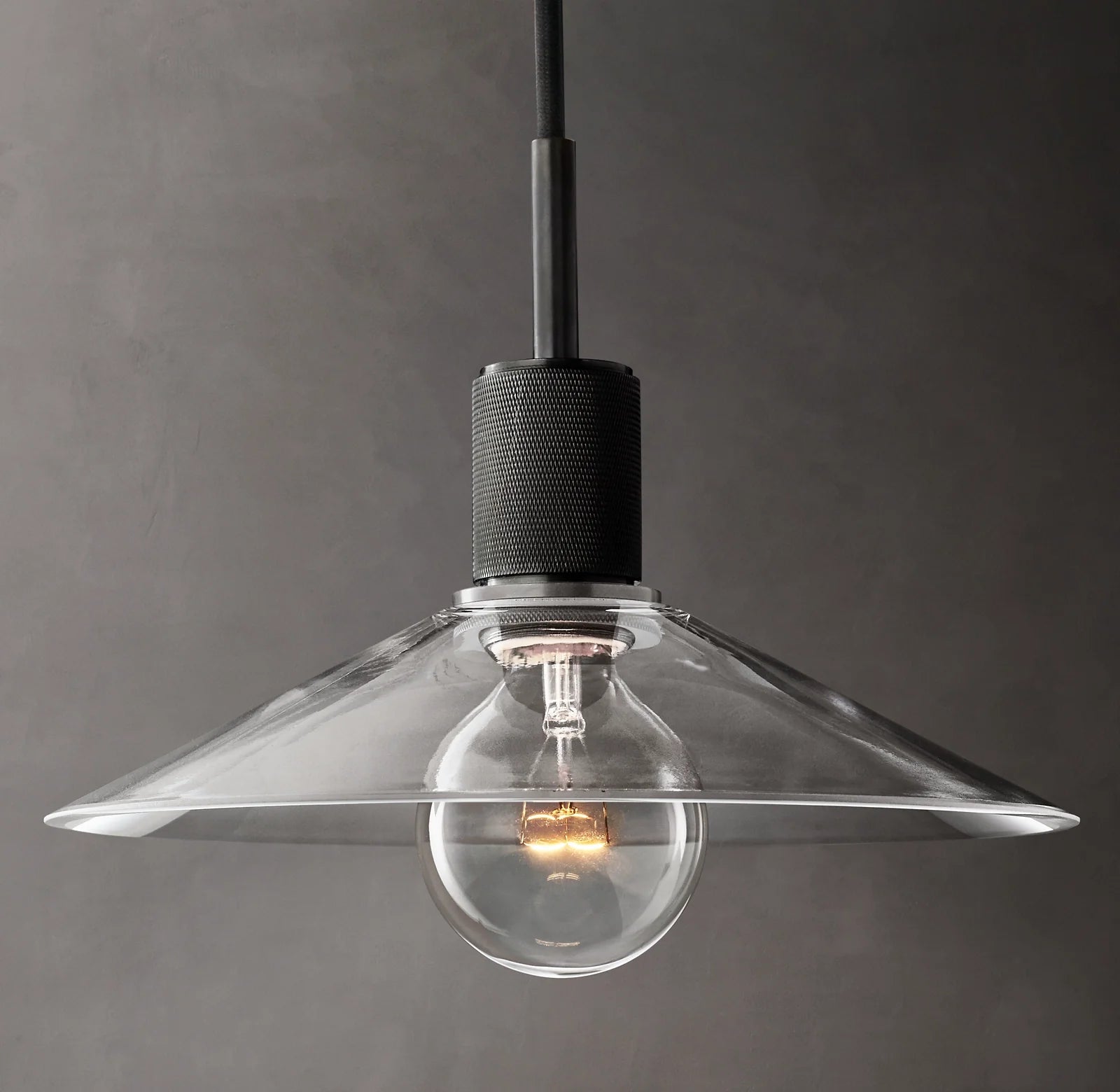 11 Inch Cone Glass Pendant Light - Utilitaire