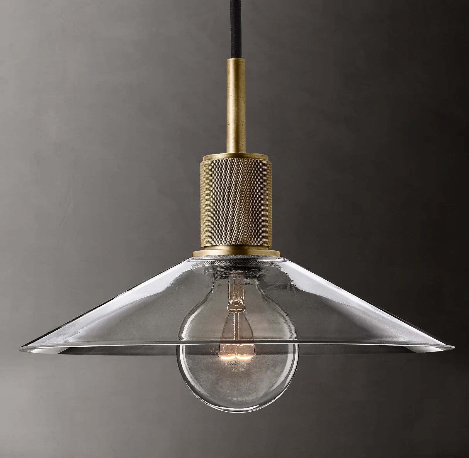 11 Inch Cone Glass Pendant Light - Utilitaire