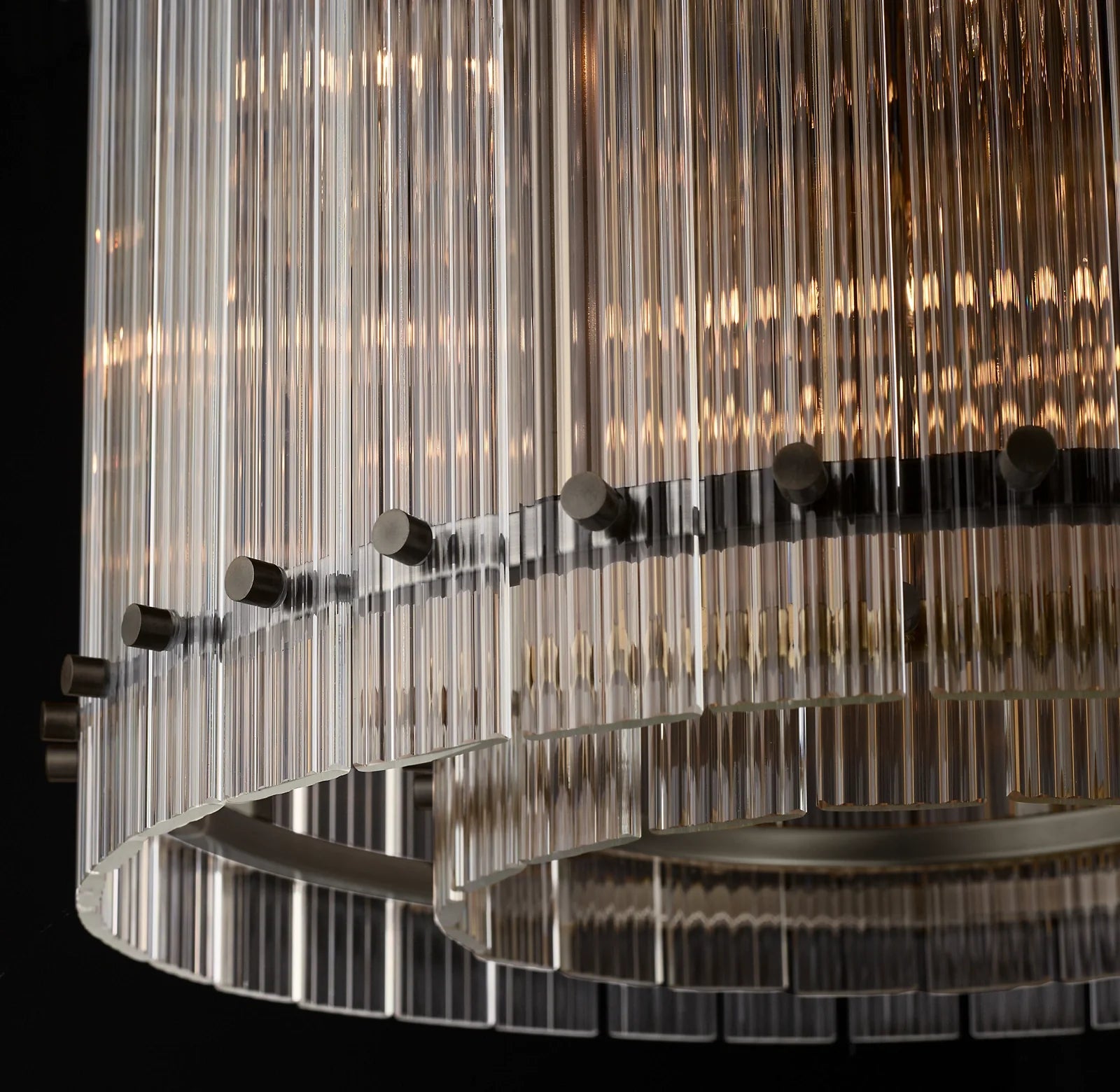 48 Inch Ribbed Glass Round Chandelier - San Marco