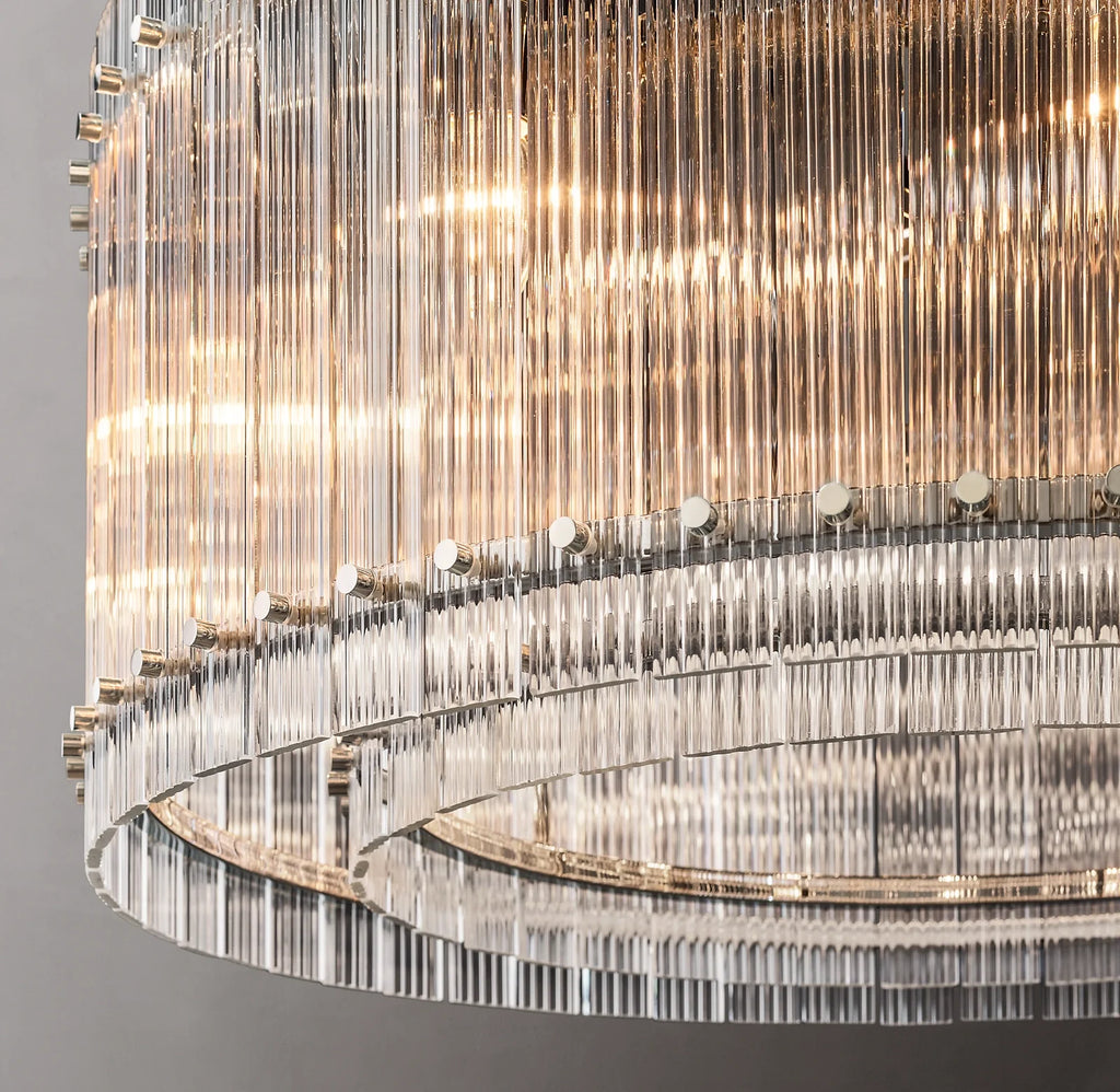 60 Inch Ribbed Glass Round Chandelier - San Marco