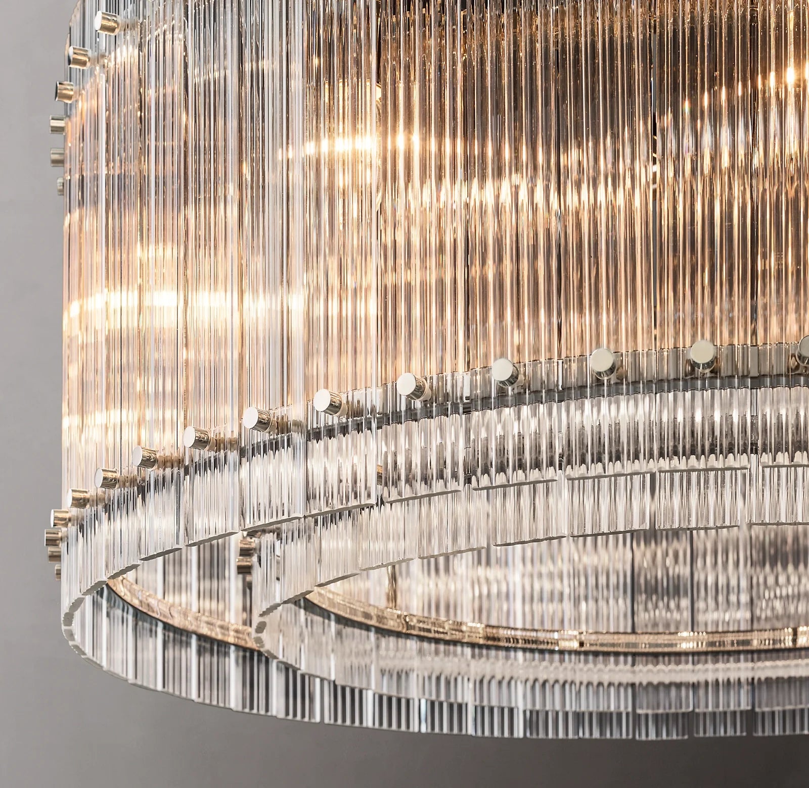 37 Inch Ribbed Glass Round Chandelier - San Marco
