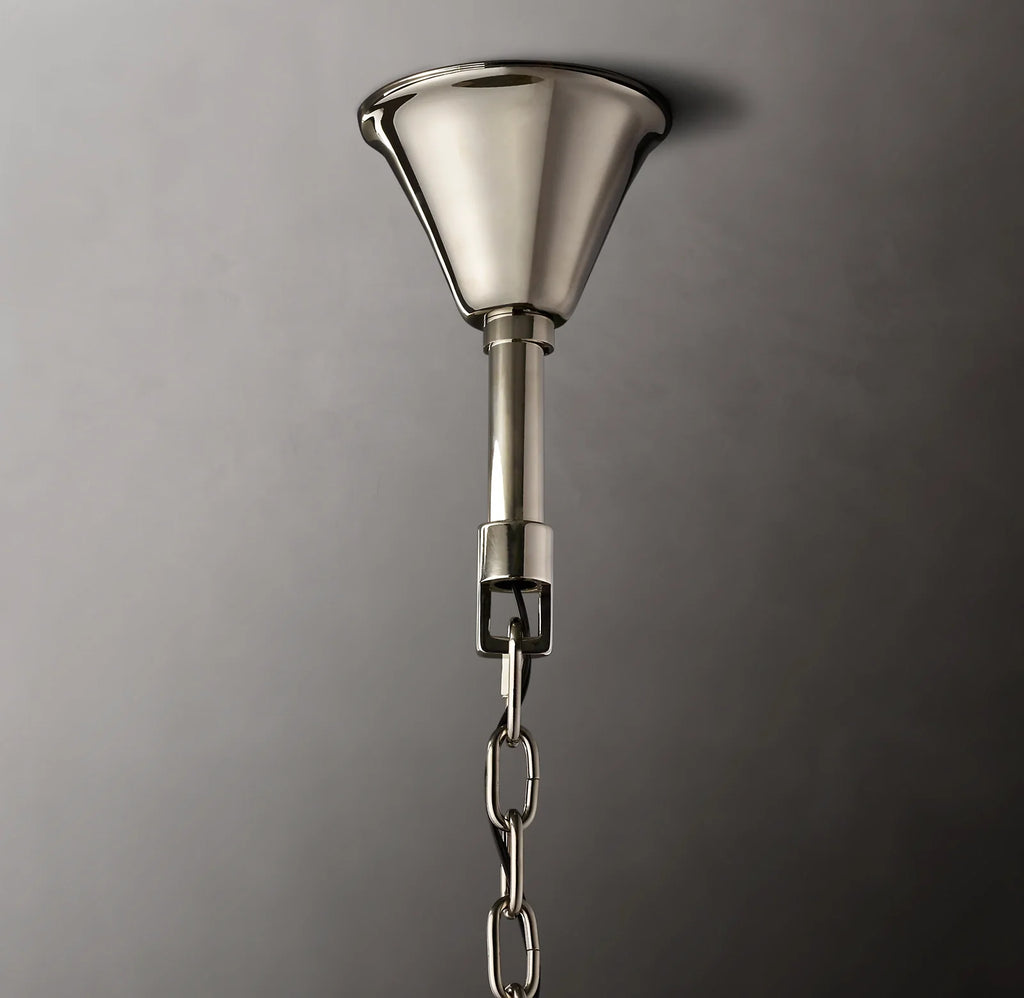 37 Inch Ribbed Glass Two-Tier Chandelier - San Marco