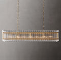 54 Inch Ribbed Glass Rectangular Chandelier - San Marco