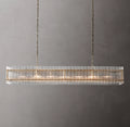 72 Inch Ribbed Glass Rectangular Chandelier - San Marco