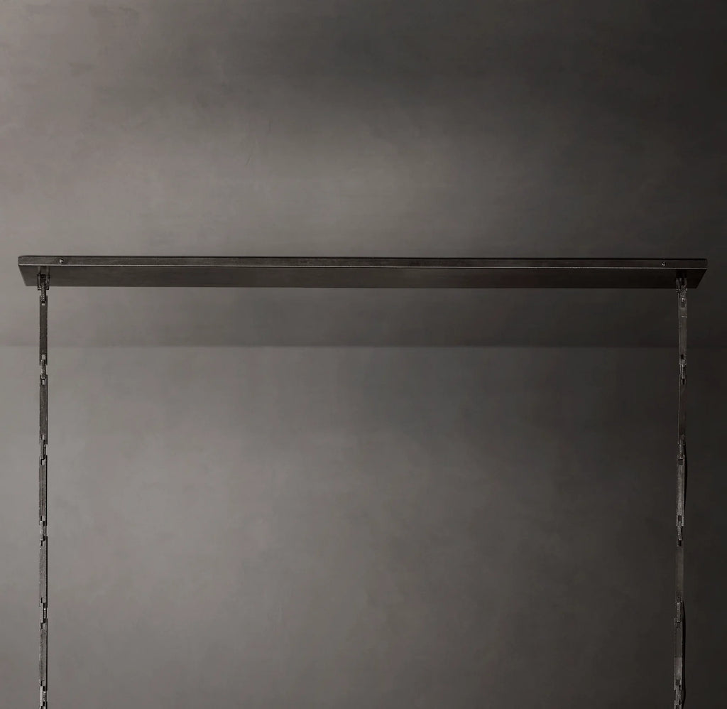 54 Inch Shaded Hammered Metal Linear Chandelier – Wright