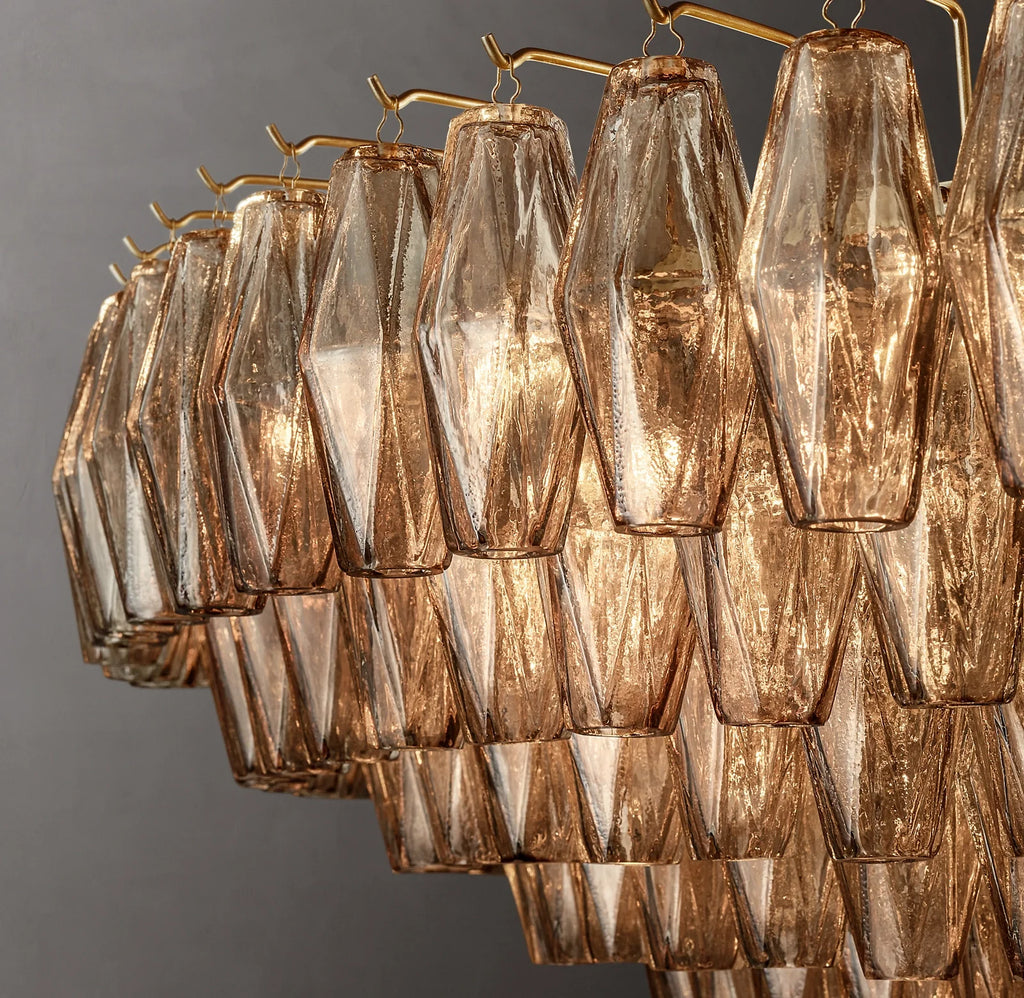 62 Inch Smoked Murano Glass Tiered Chandelier - Chiara