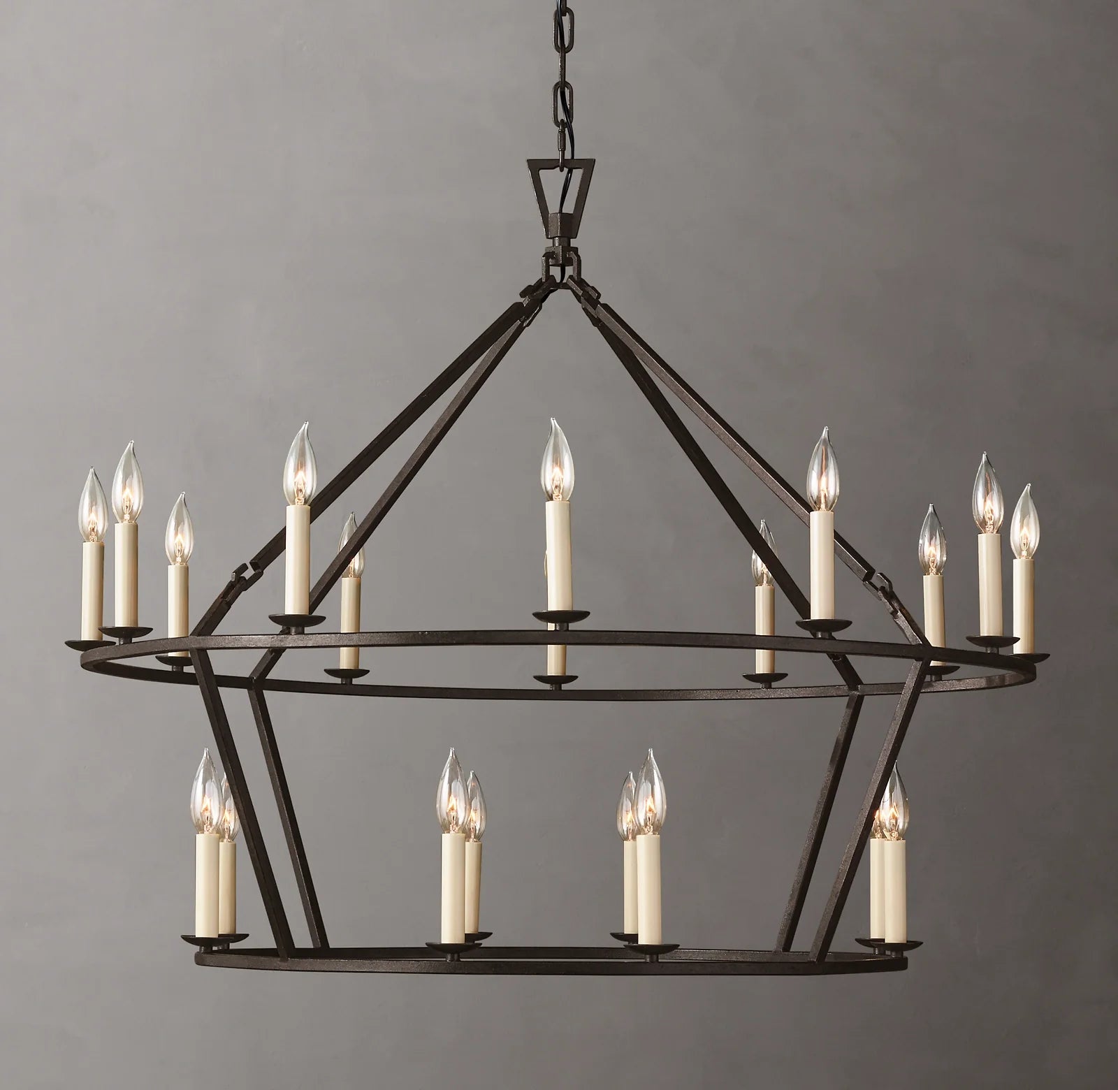 40 Inch Candelabra Tiered Chandelier – Openwork