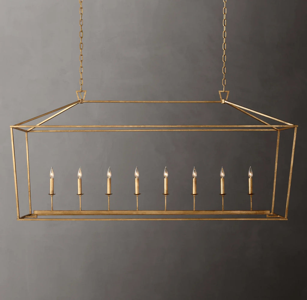 72 Inch Candelabra Rectangular Lantern Chandelier – Openwork
