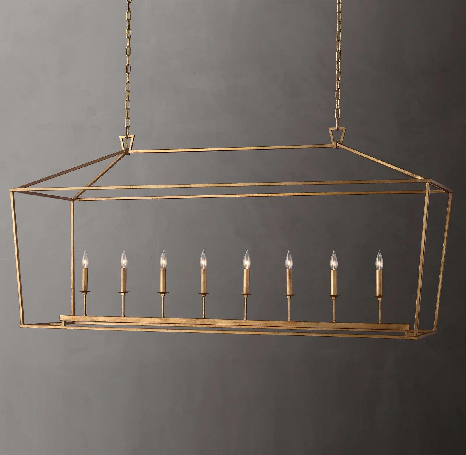 72 Inch Candelabra Rectangular Lantern Chandelier – Openwork