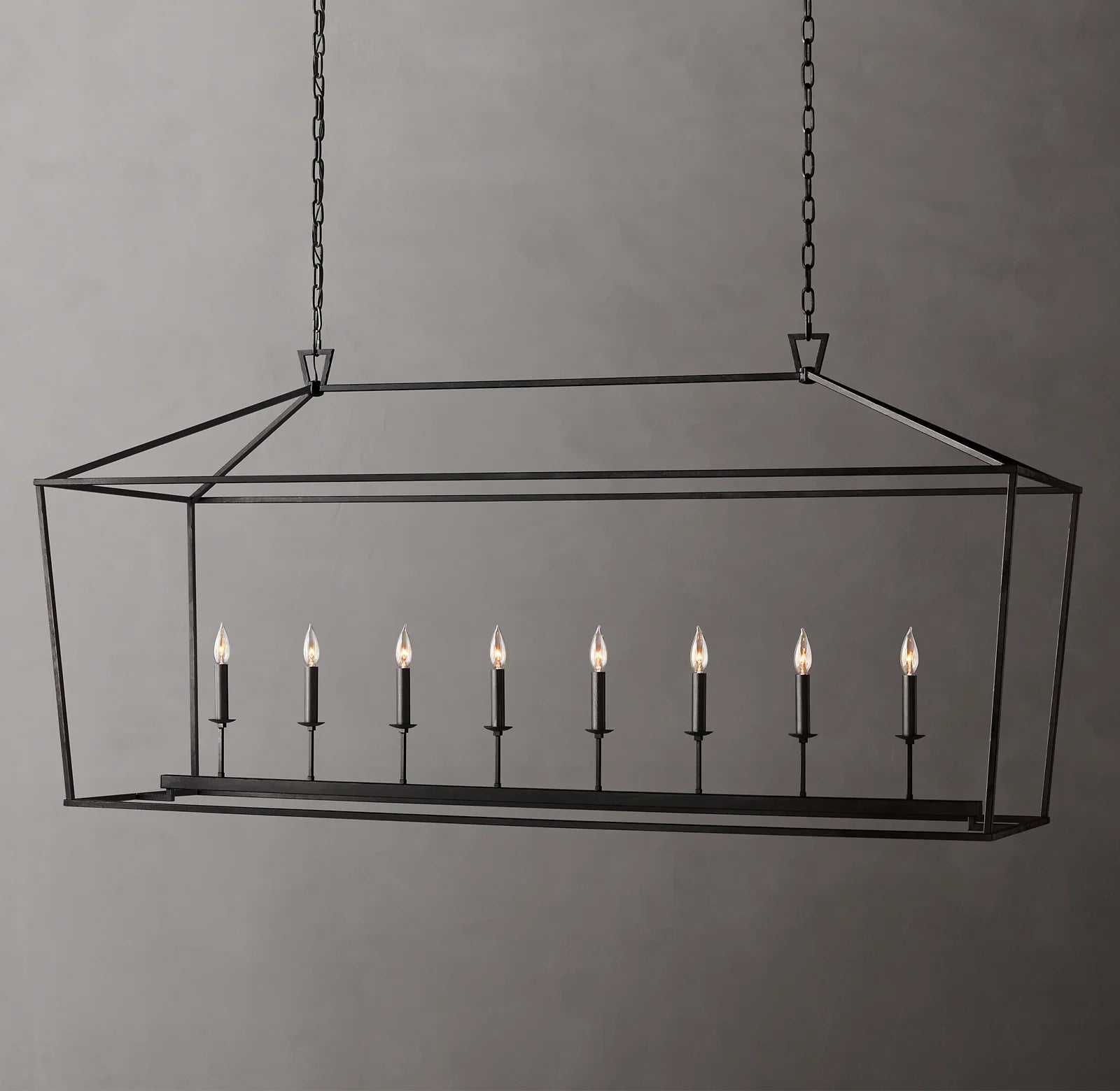 72 Inch Candelabra Rectangular Lantern Chandelier – Openwork