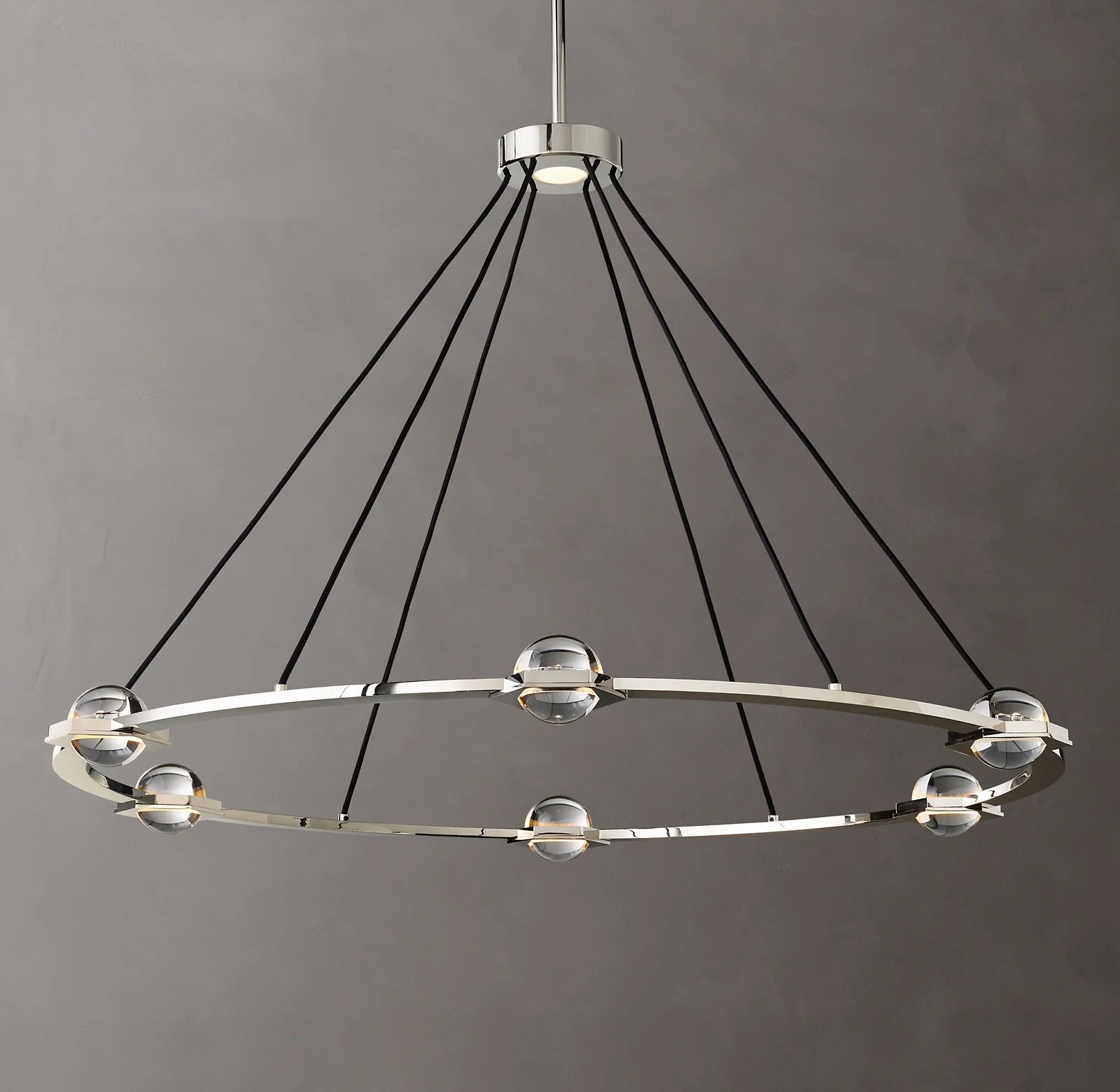 48 Inch Globe Crystal Ring Chandelier - Eclatant