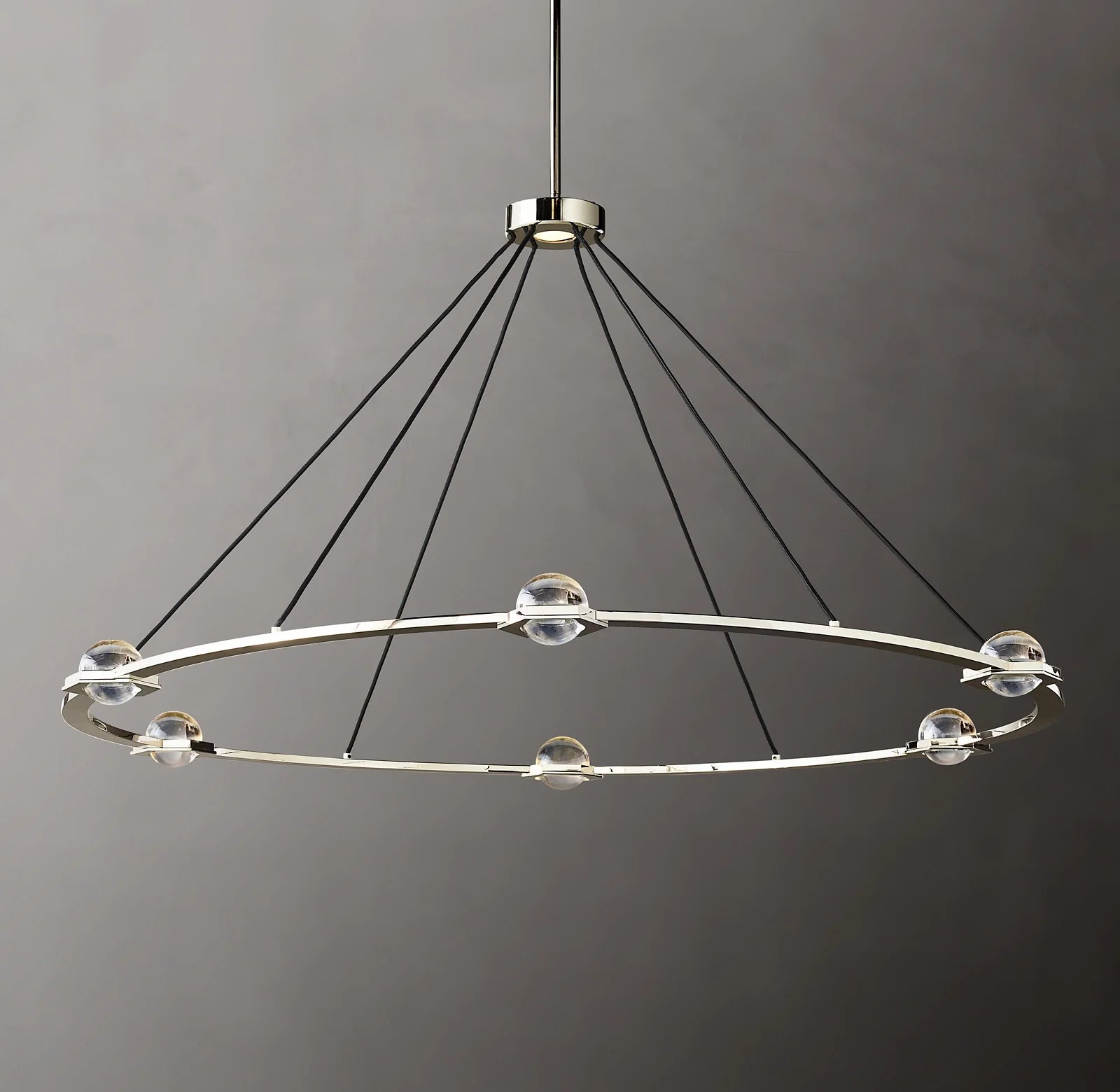 60 Inch Globe Crystal Ring Chandelier - Eclatant