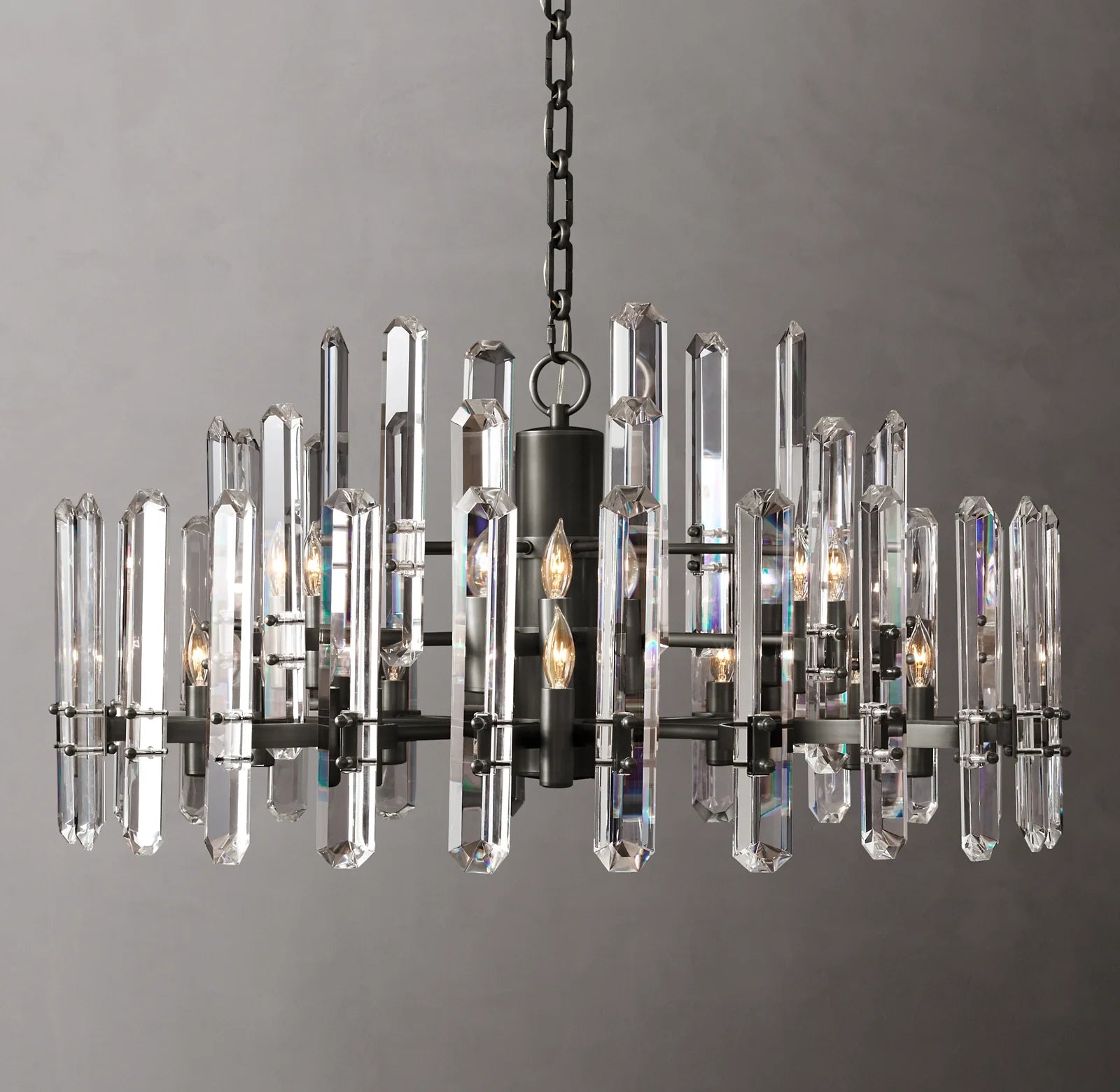 36 Inch Candelabra Crystal Chandelier - Bonnington