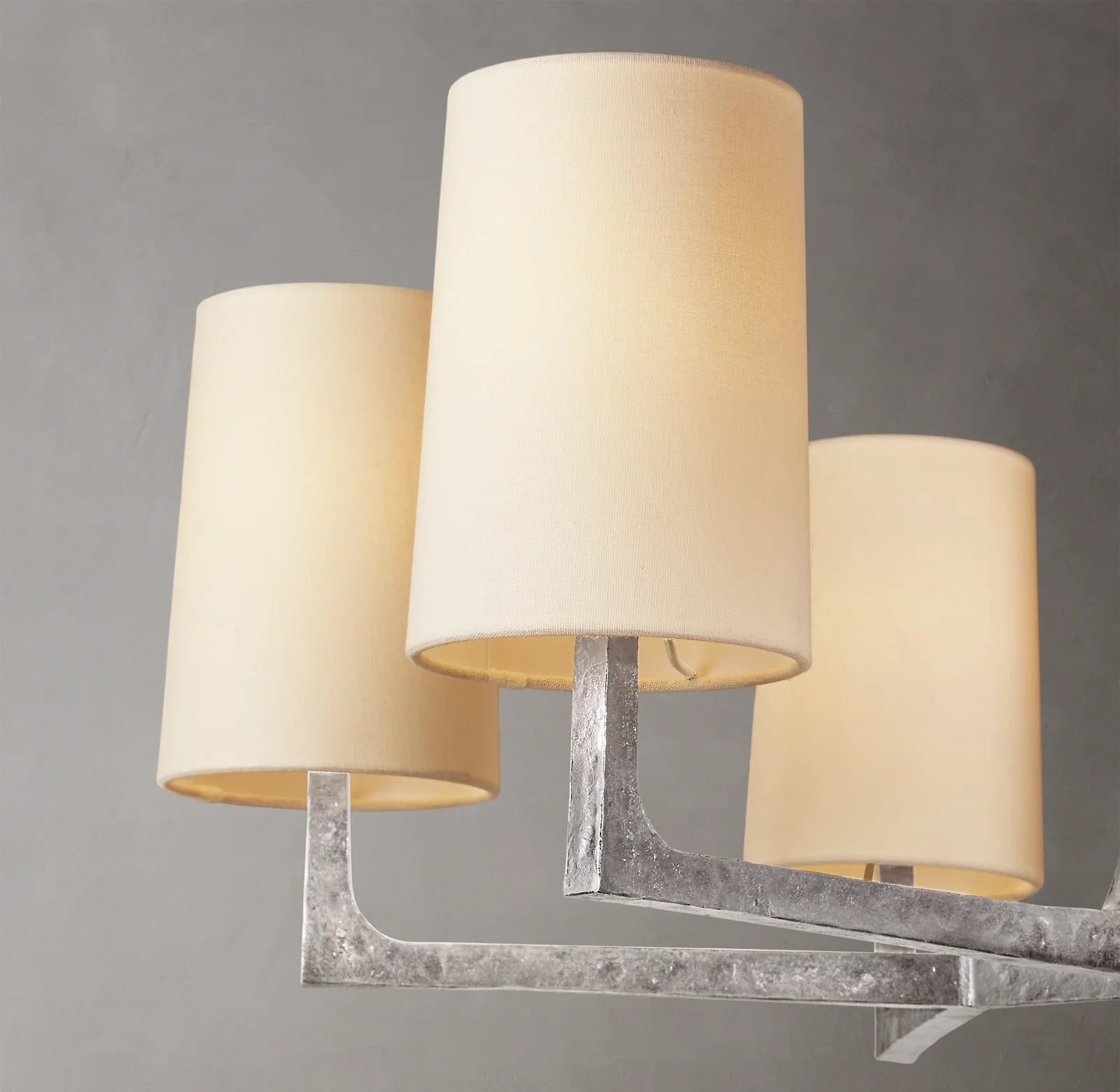 48 Inch Hammered Metal Arm Shaded Chandelier – Wright