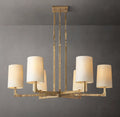 48 Inch Hammered Metal Arm Shaded Chandelier – Wright