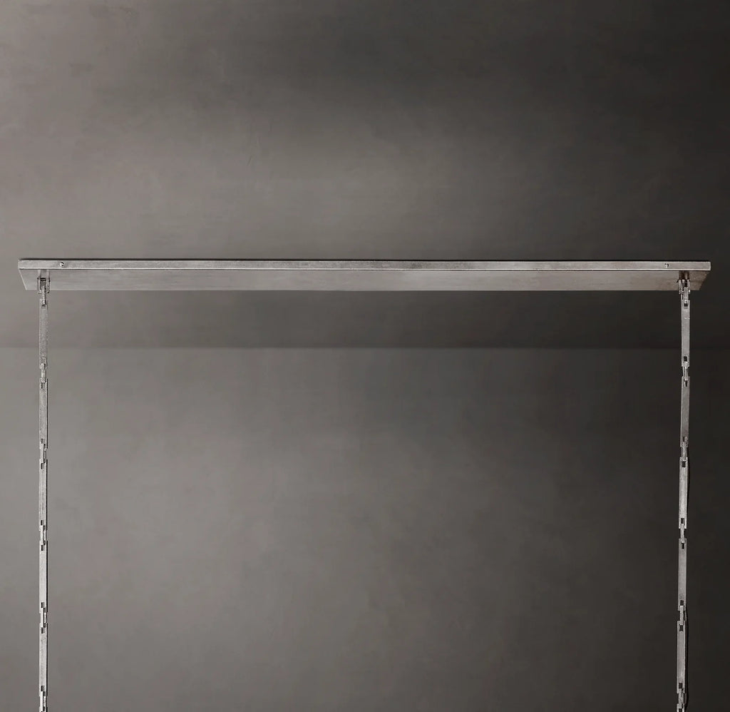 54 Inch Shaded Hammered Metal Linear Chandelier – Wright